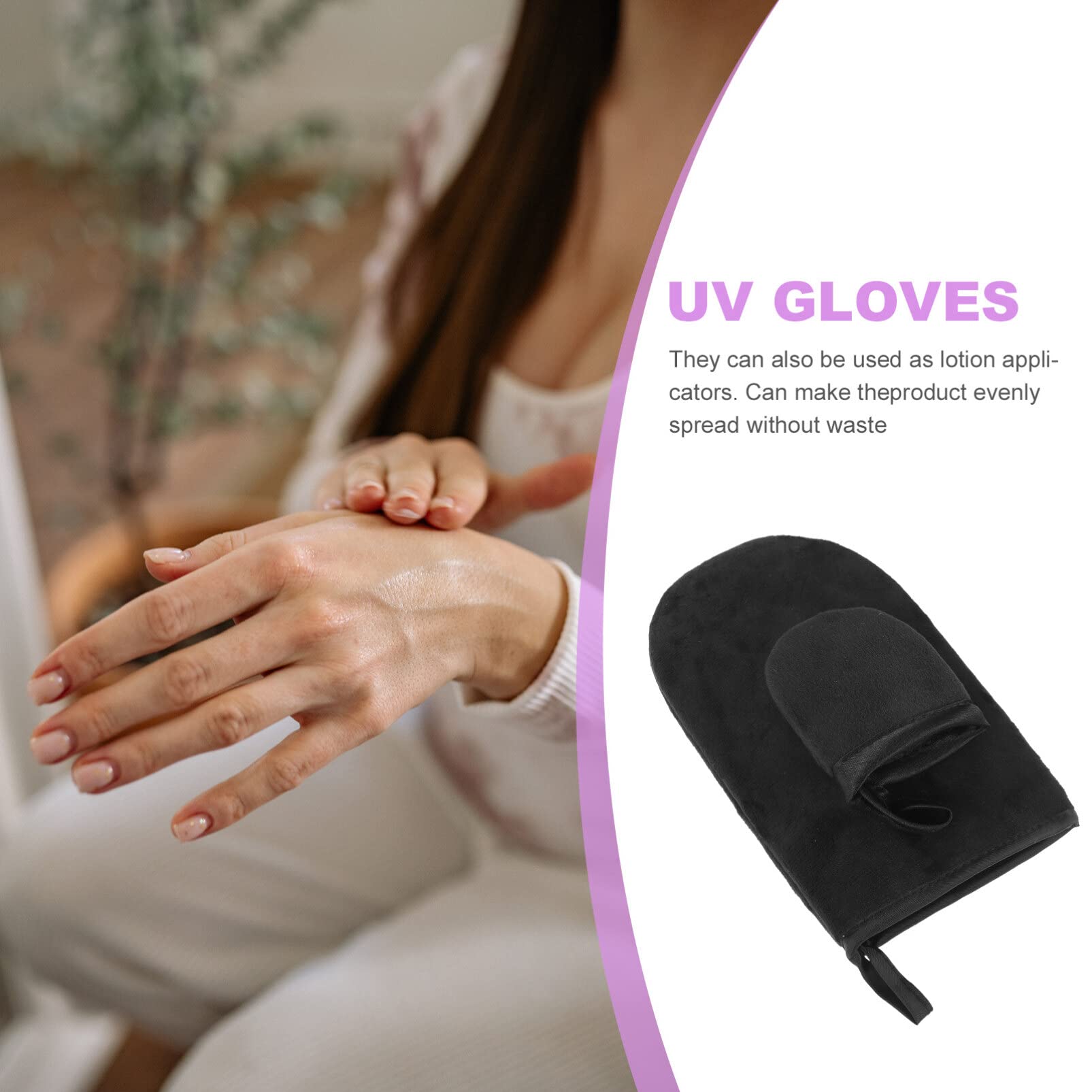 FOMIYES Self Tanning Mitt Set - Soft Tanning Gloves & Applicator for Sunless Tan Lotion, Face & Body - Flocking Back Lotion Sponge Protector for Even, Streak-Free Tan (Perfect for Salon, Home Use & Travel)