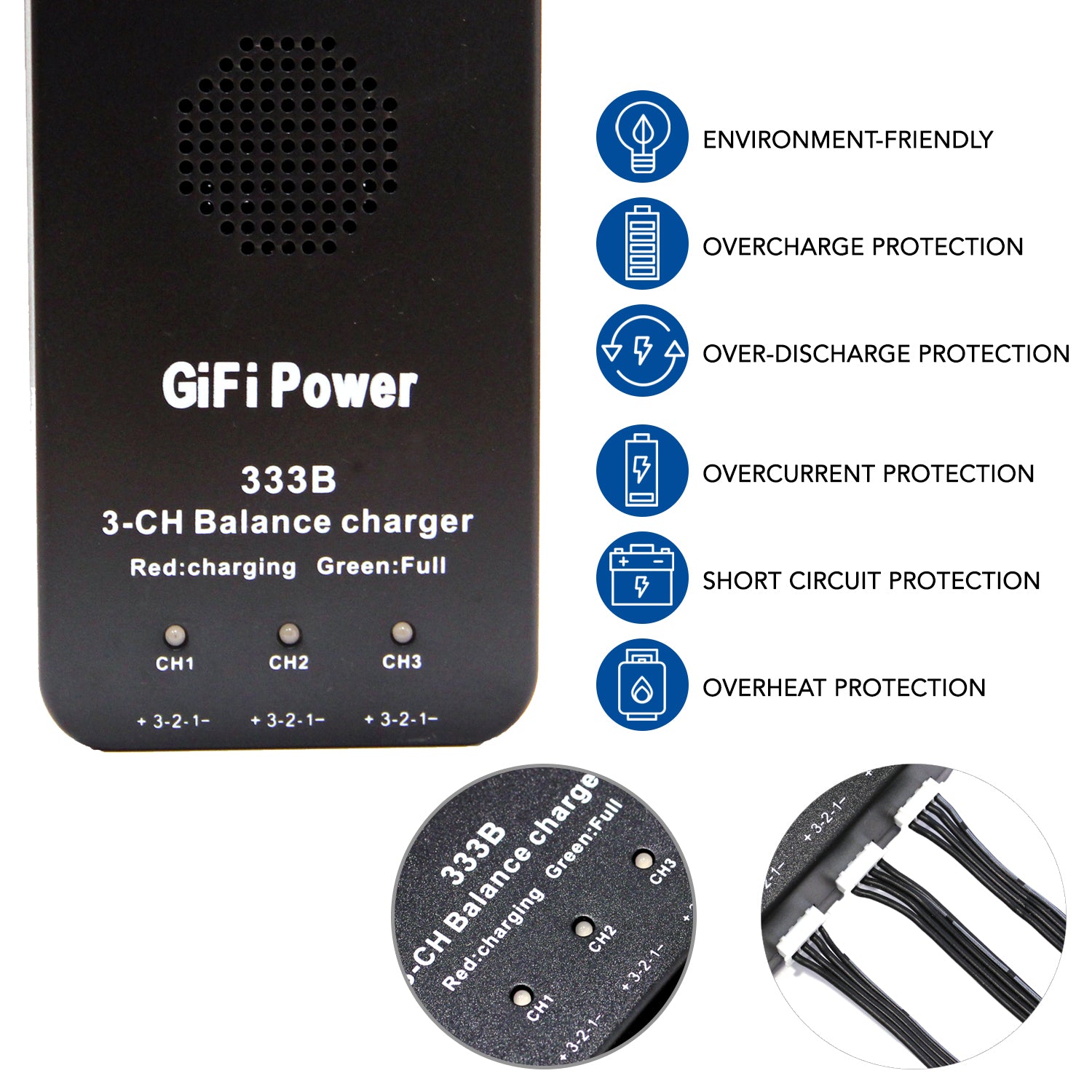 3 in 1 Battery Balance Charger for Yuneec Breeze LiPo Batteries - Fast Charging RC Drone Accessory with LCD Display - Perfect for DJI, Hubsan, and Syma Drones (Home & Outdoor Use)