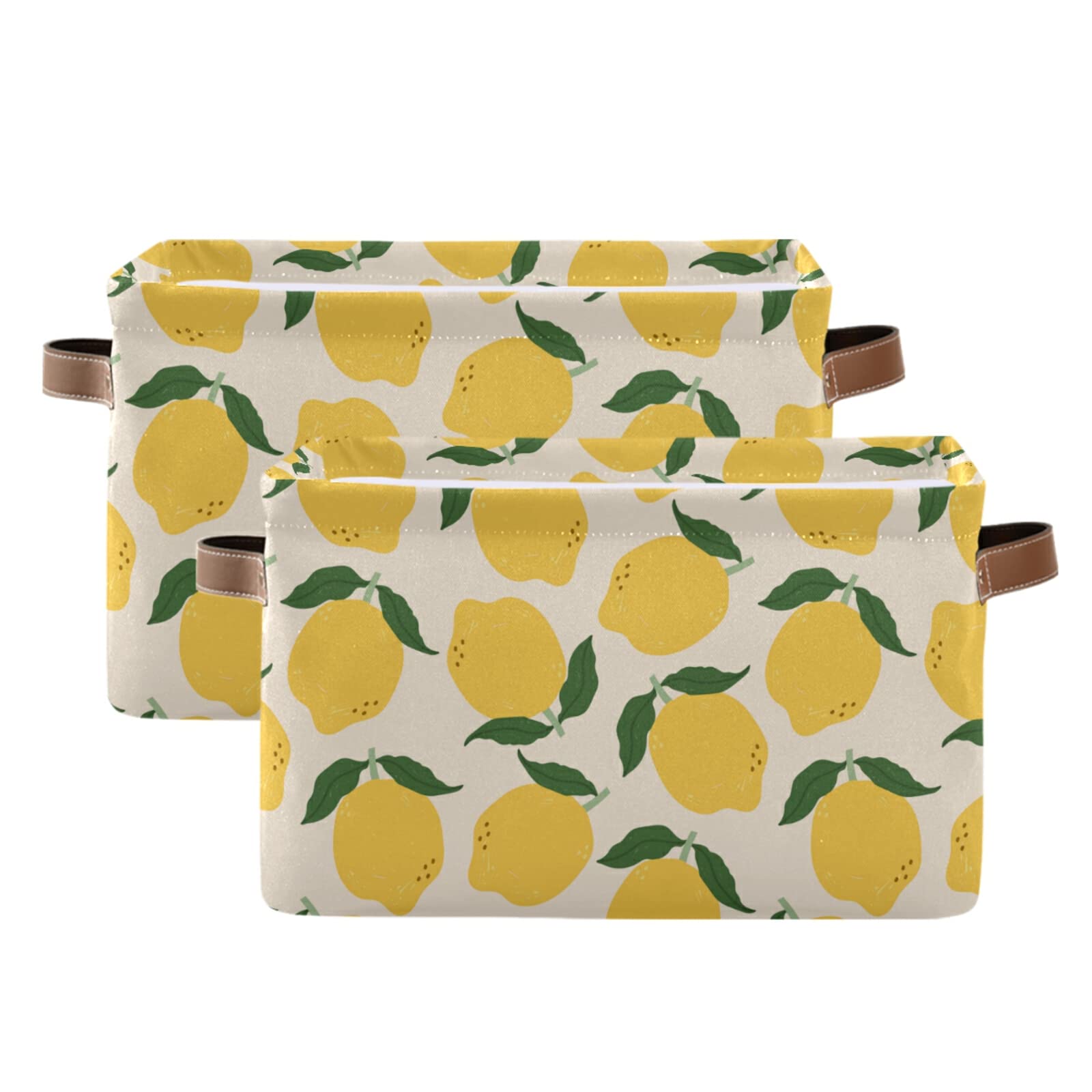Juicy Lemons Foldable Storage Bin - Collapsible Waterproof Laundry Hamper & Nursery Basket Organizer with Handles for Closet, Toys, Baby Items & Gifts (1PC) - Perfect for Home Organization, Nursery Storage & Travel Use