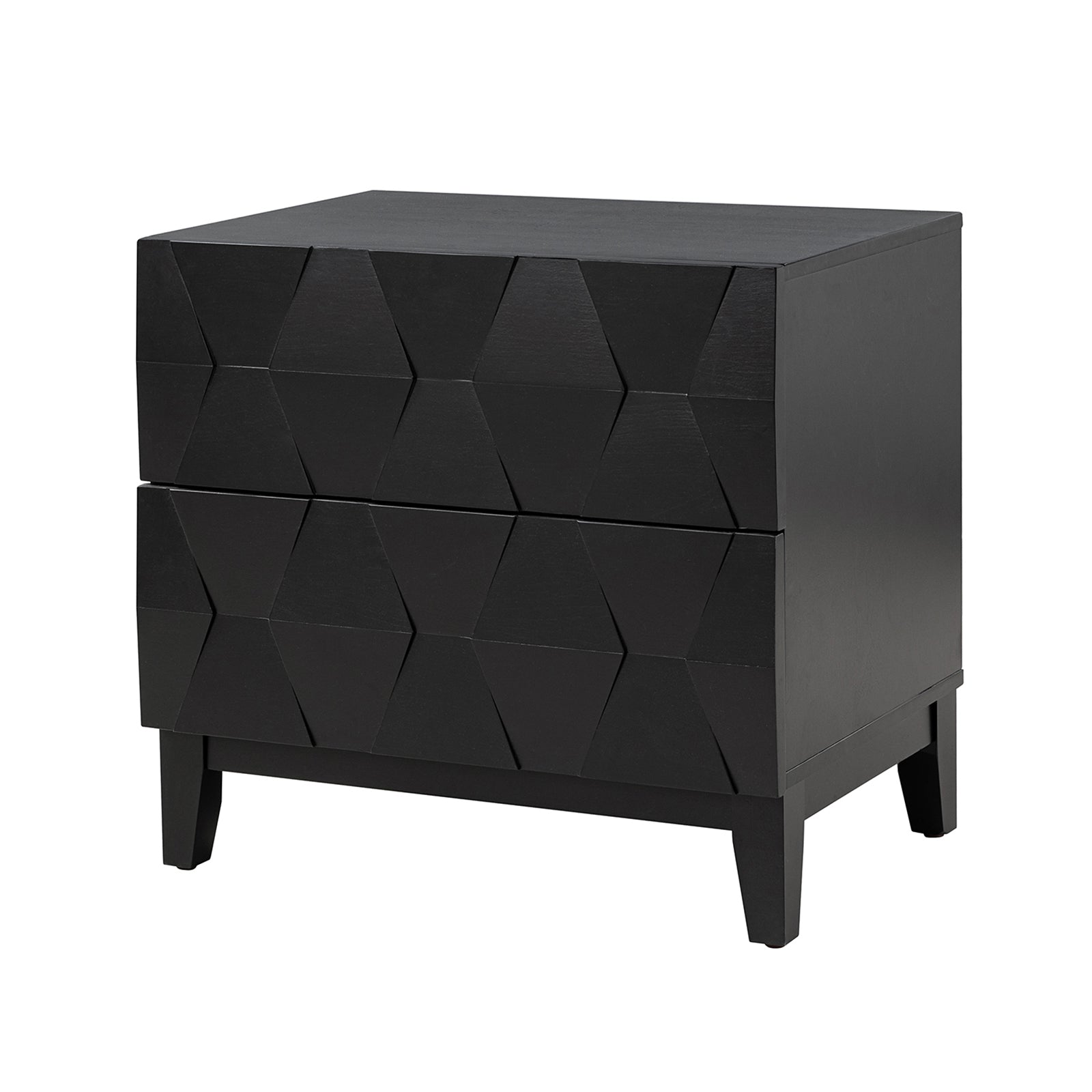 2-Drawer Nightstand with Built-in USB Outlets - Modern Bedside Table for Charging Devices, Perfect for Bedroom, Living Room, or Office