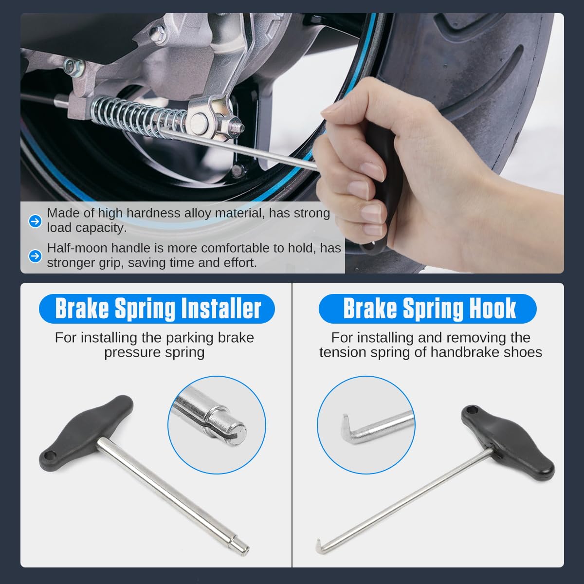 15-Piece Drum & Disc Brake Tool Kit - Labor-Saving Brake Spring Tool, Anti-Rust Brake Installer Remover & Adjusting Tool with Spring Pliers, Compressor & Puller - Perfect for DIY Car Repairs & Professional Auto Maintenance
