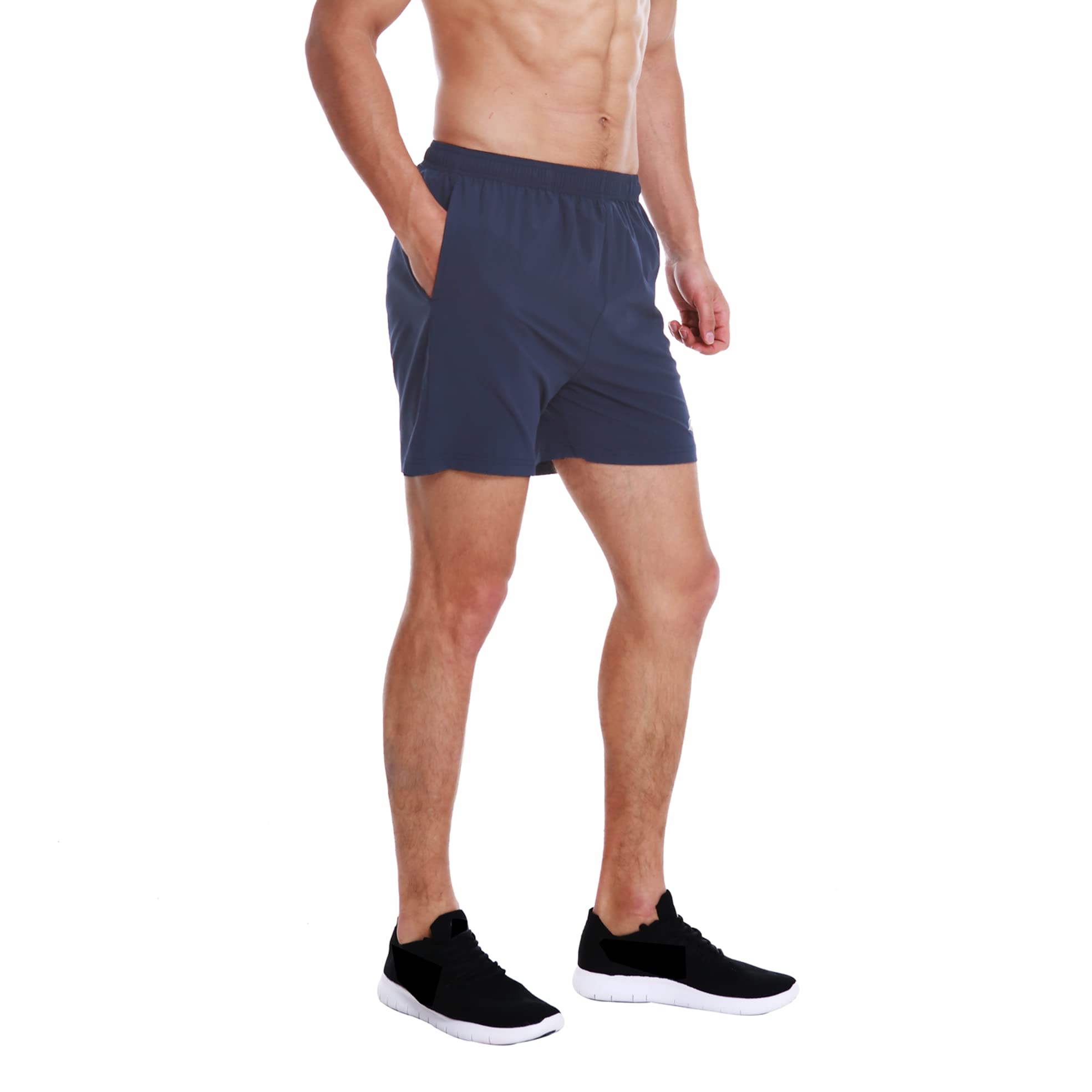 EZRUN Men's 5 Inch Quick Dry Running Shorts with Liner & Zipper Pockets - Lightweight Athletic Workout Shorts for Gym, Jogging, Hiking & Outdoor Sports