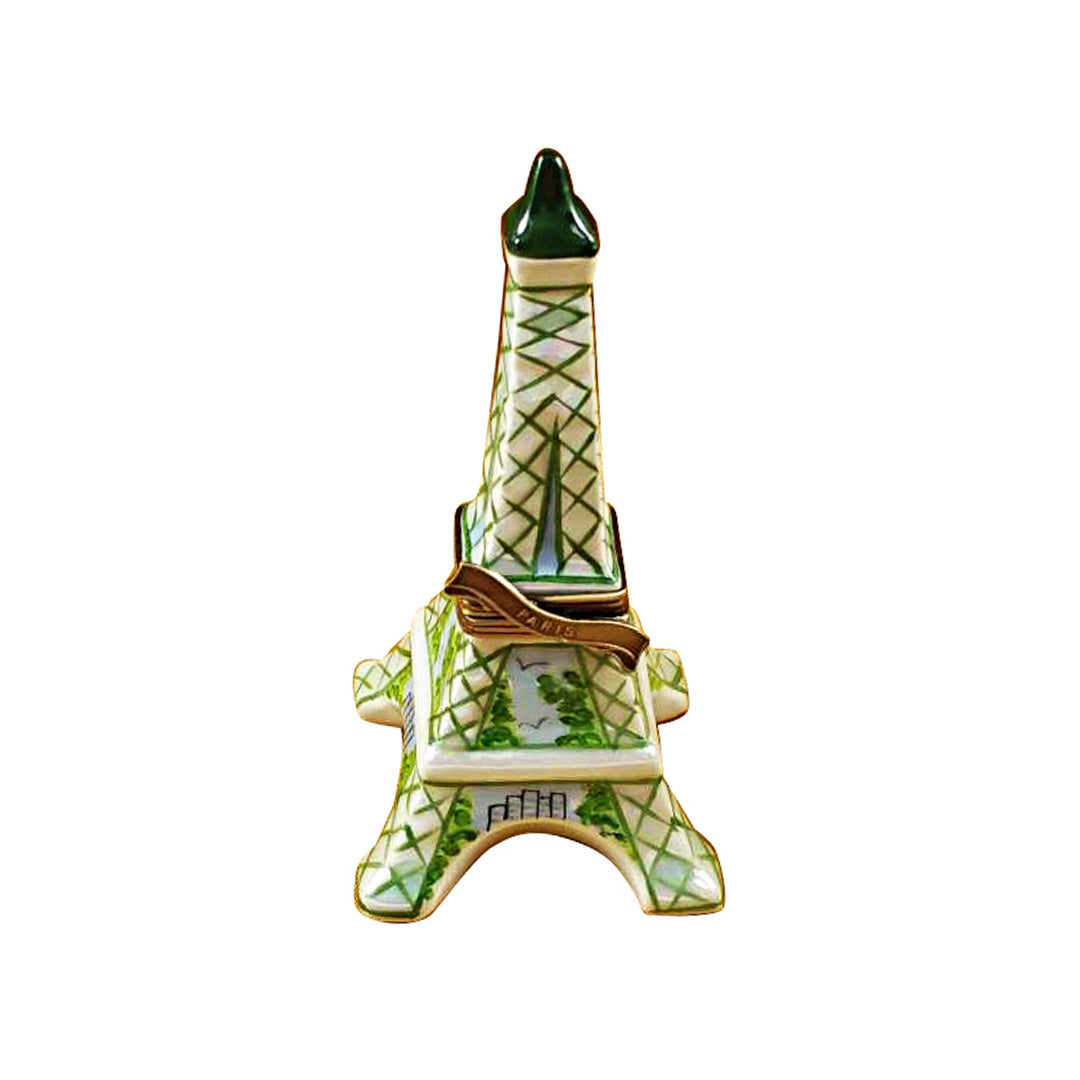 Elegant Limoges Porcelain Eiffel Tower Trinket Box - Perfect for Collectors, Home Decor & Gift Giving | French-Themed Souvenir for Display & Storage