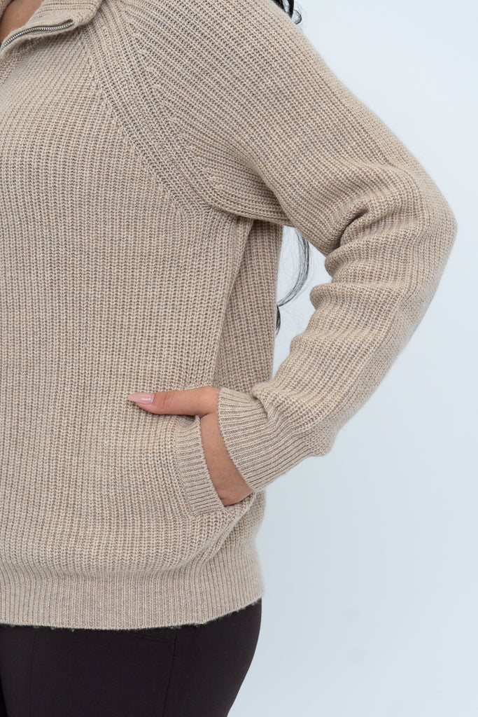 Premium Wool Cashmere Shalamar Sweater in Camel Color - Soft & Warm Winter Knitwear for Women & Men - Perfect for Cozy Evenings & Holiday Outfits