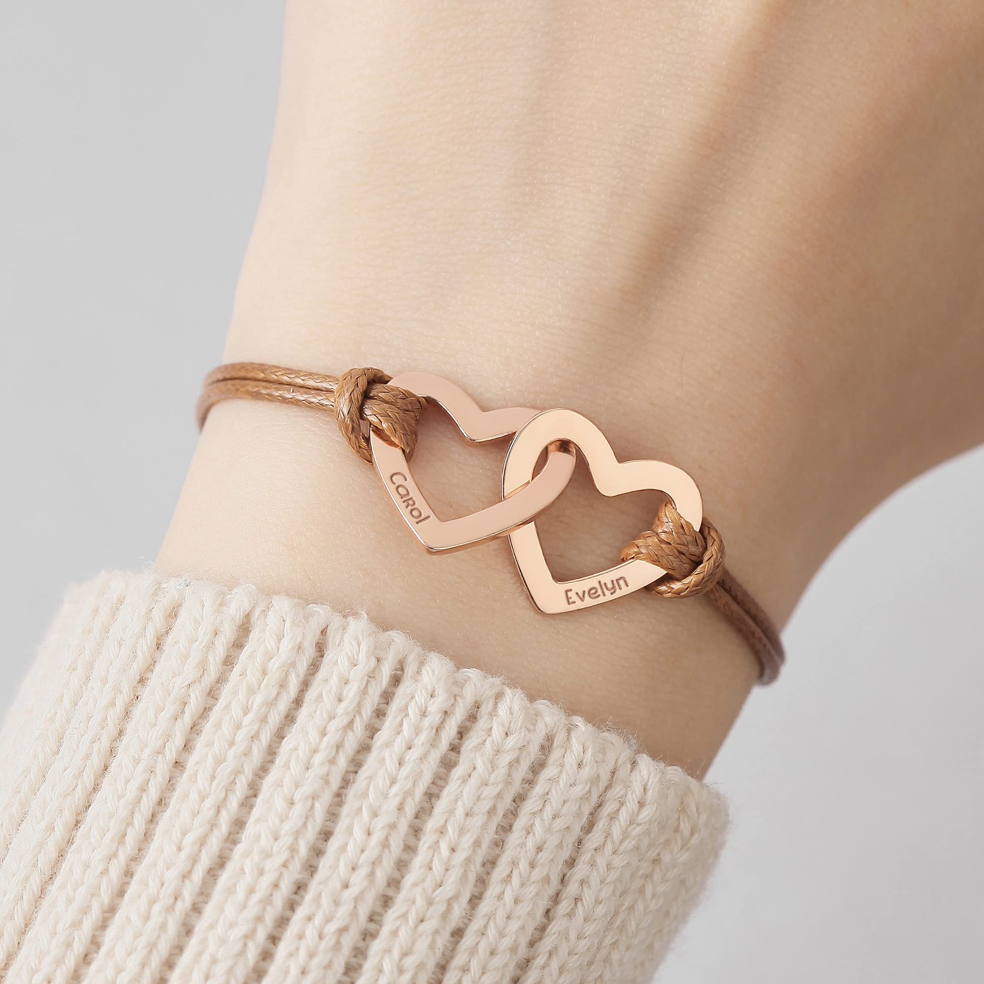 Personalized Heart Bracelet with Kids Names - 925 Sterling Silver Custom Engraved Mother's Jewelry | Perfect Gift for Mom, Birthday, Mother's Day & Special Occasions