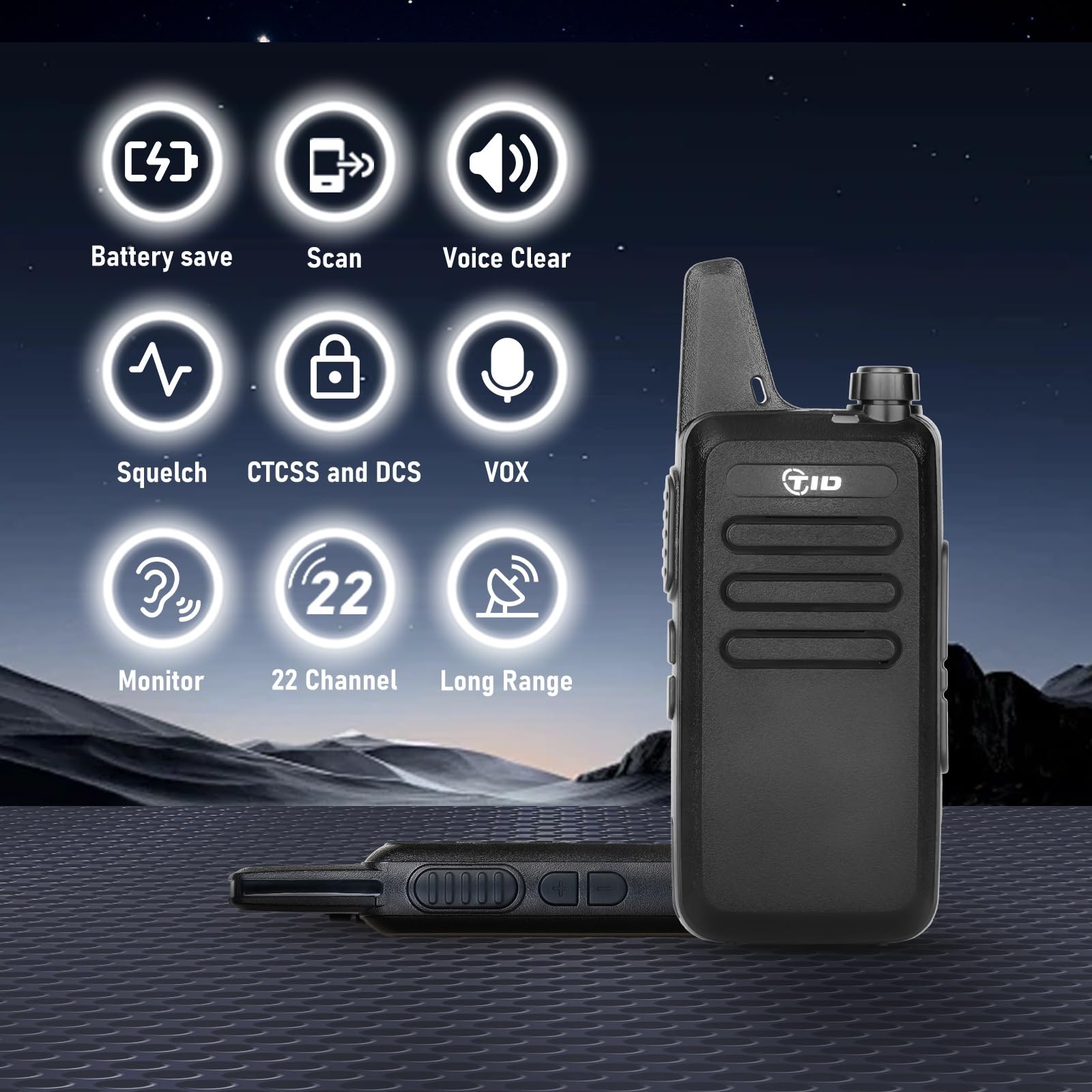 TIDRADO TD-M8s Long Range Walkie Talkies for Adults - 6 Pack Rechargeable Two Way Radios with VOX & Earpiece - License-Free Communication for School, Retail, Church, Restaurant - Perfect for Outdoor Adventures, Events & Emergency Preparedness