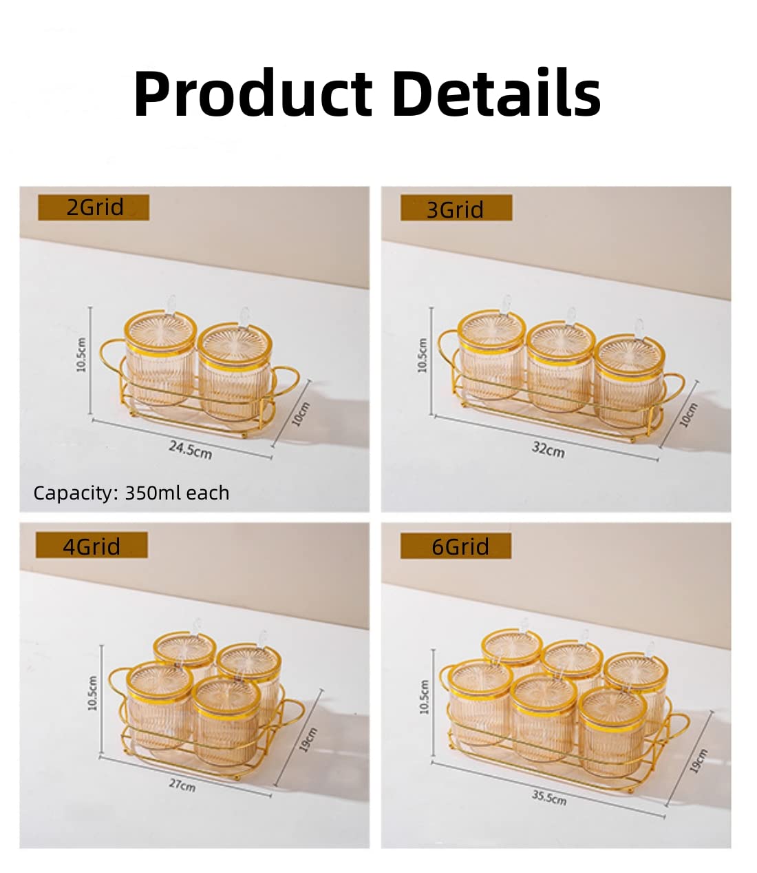 NAN Wind Acrylic Spice Jars with Lids & Spoons - 4-Piece Clear Plastic Condiment Canister Set for Kitchen Storage (Salt, Paprika, Spices) - Perfect for Pantry Organization & Cooking Essentials