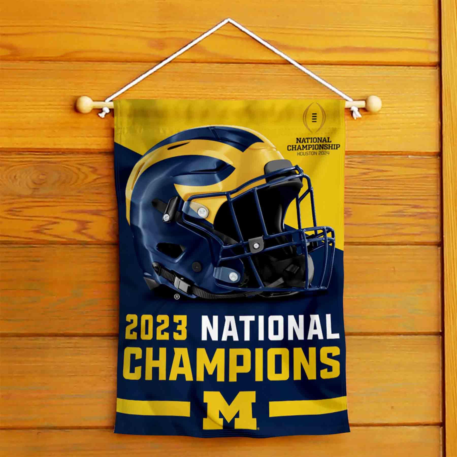 WinCraft Michigan Wolverines 2023 National Champions Double-Sided Garden Flag - Perfect for College Football Tailgating & Home Decor