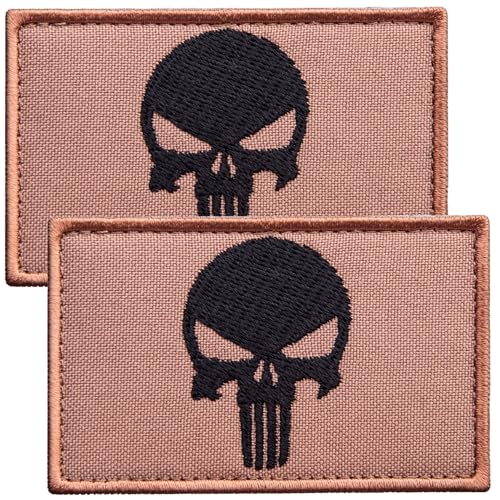 Black Skull on Tan (2Pcs)