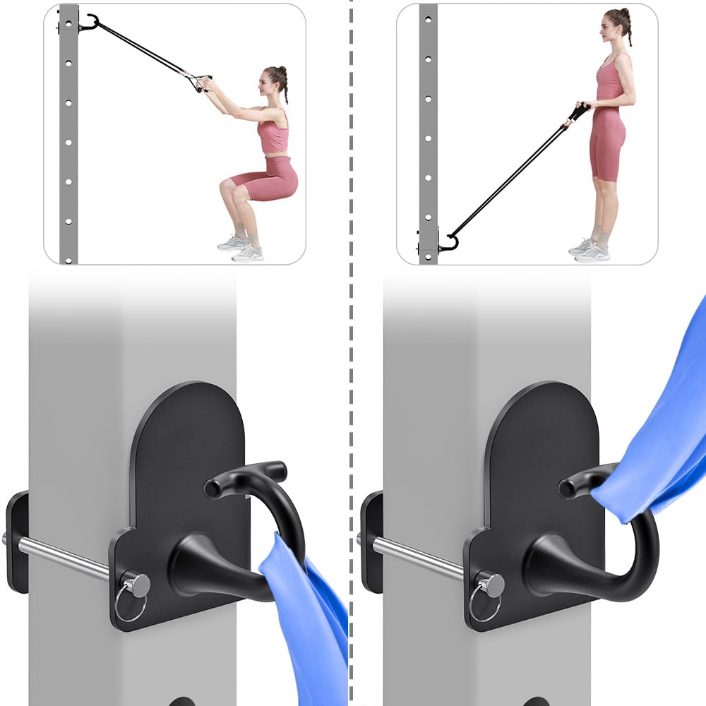 Kipika Heavy Duty Power Cage Squat Rack Accessories - 2 Pack Gym Hooks for Resistance Bands, Compatible with 5/8