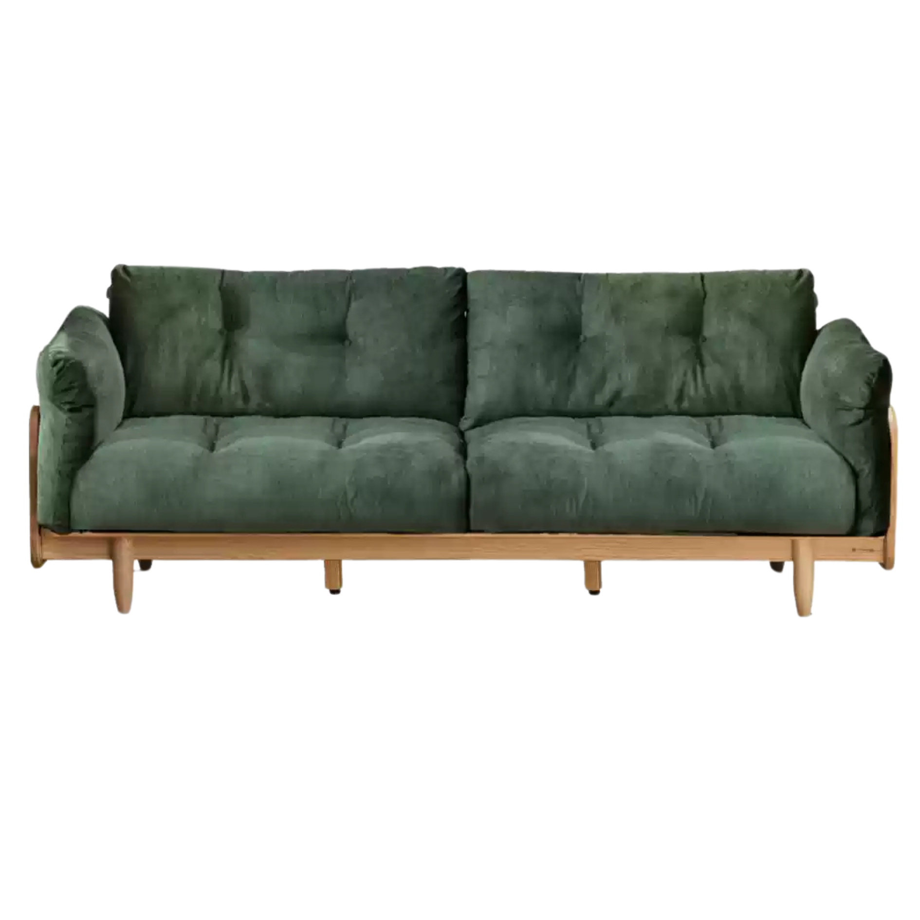 Premium Oak Solid Wood Genuine Leather Fabric Sofa - Modern Living Room Furniture for Home & Office - Comfortable Seating for Relaxation & Entertainment