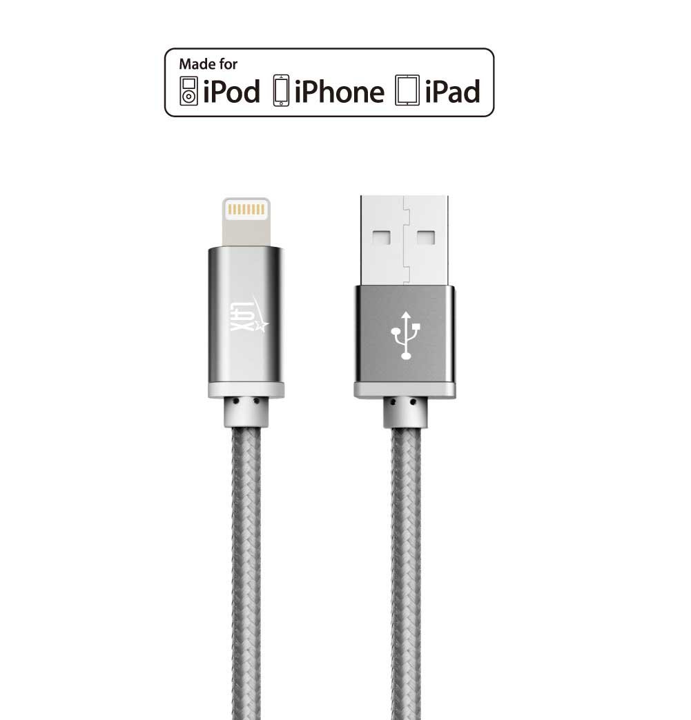 LAX MFi Certified iPhone Charger Lightning Cable - Durable Braided USB Cord for iPhone 11/11 Pro Max/XS Max/X/8/7/6, iPad & iPod | Fast Charging & Data Sync | Perfect for Home, Office & Travel Use