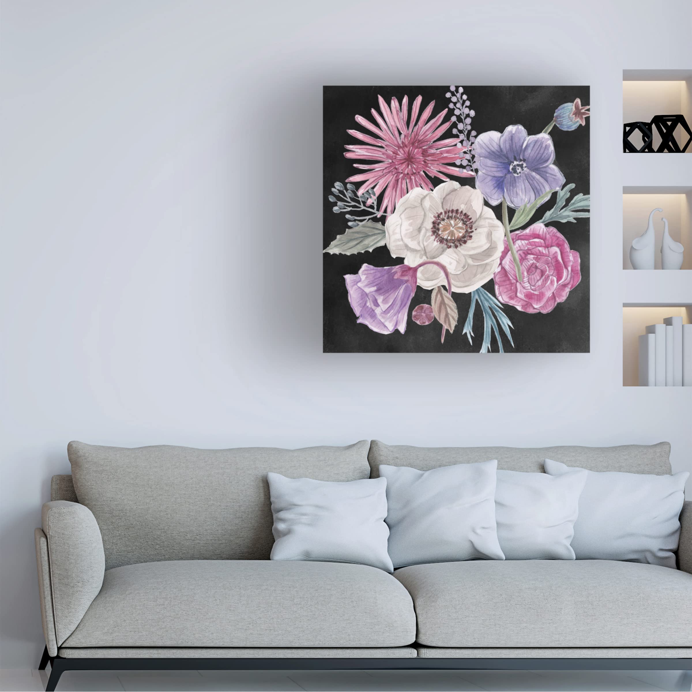 Trademark Fine Art 'In Darkness II' Canvas Wall Art Print by Melissa Wang - Modern Abstract Painting for Living Room, Bedroom & Office Decor