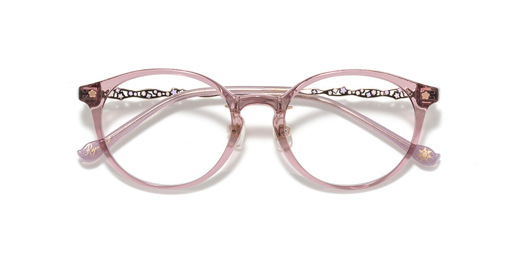 JINS x Disney Princess Kids Rapunzel 102 Eyeglasses - Cute & Durable Children's Glasses for Girls - Perfect for School, Reading & Disney Costume Play