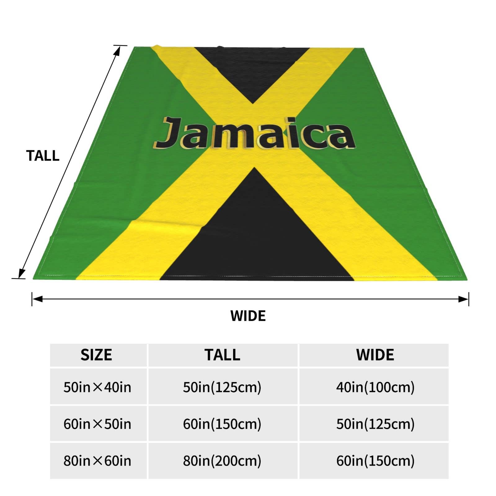 Retro Jamaican Flag Fleece Throw Blanket - Soft, Cozy & Warm 80