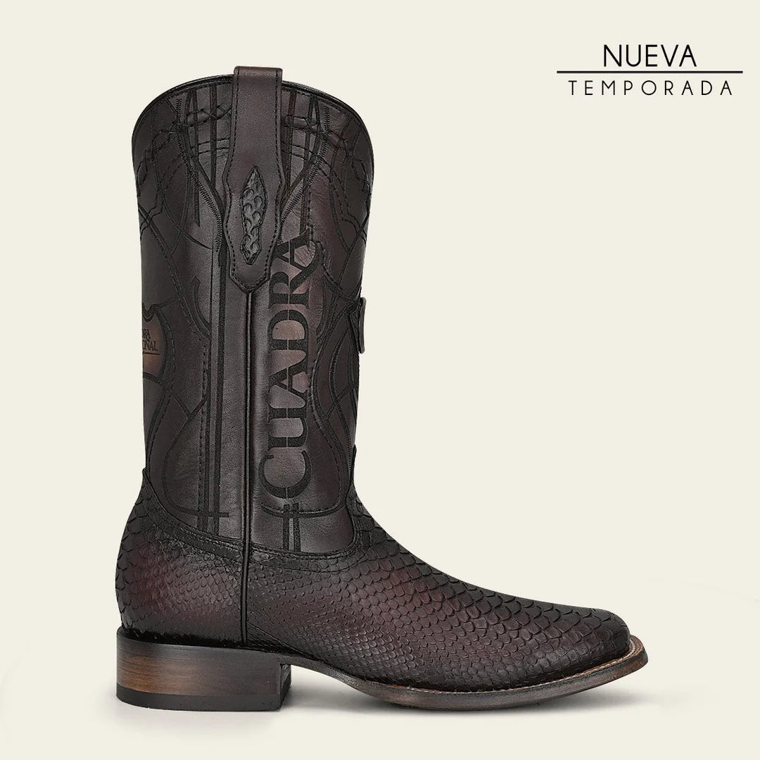 Authentic Men's Western Cowboy Rodeo Boots - Python Leather Wine Red - 3Z2LPH | Durable & Stylish for Rodeo, Country Dancing & Outdoor Adventures