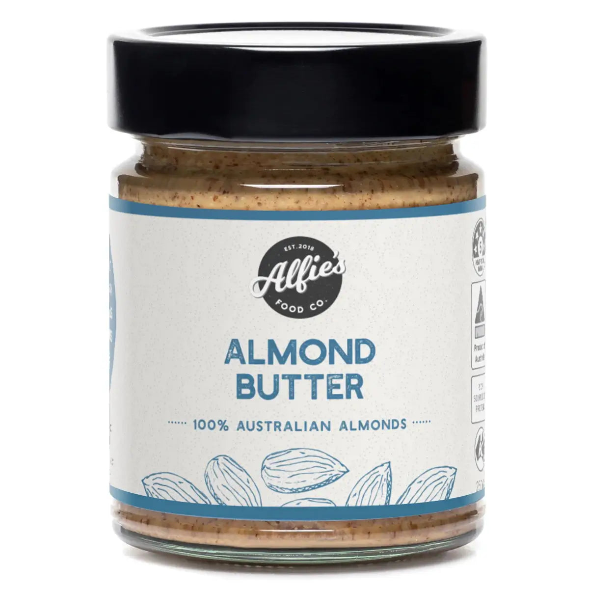Organic Almond Butter by Alfies - Creamy, Unsweetened, Gluten-Free | Perfect for Smoothies, Toast & Healthy Snacking