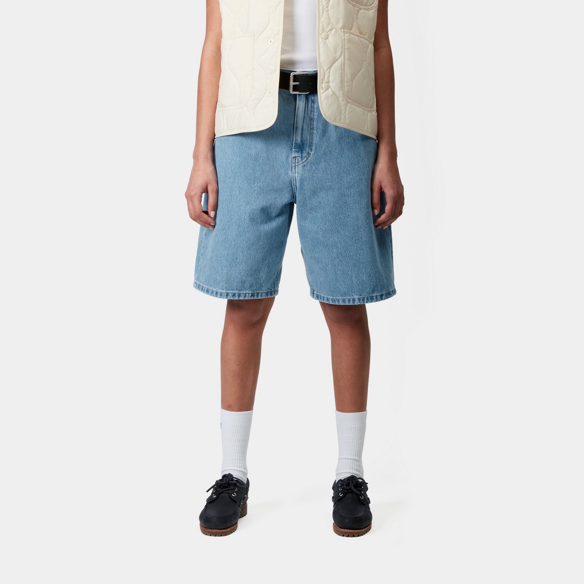 Women's Brandon Short - Blue Stone Bleached Denim Shorts | Casual Summer Outfit & Beach Wear