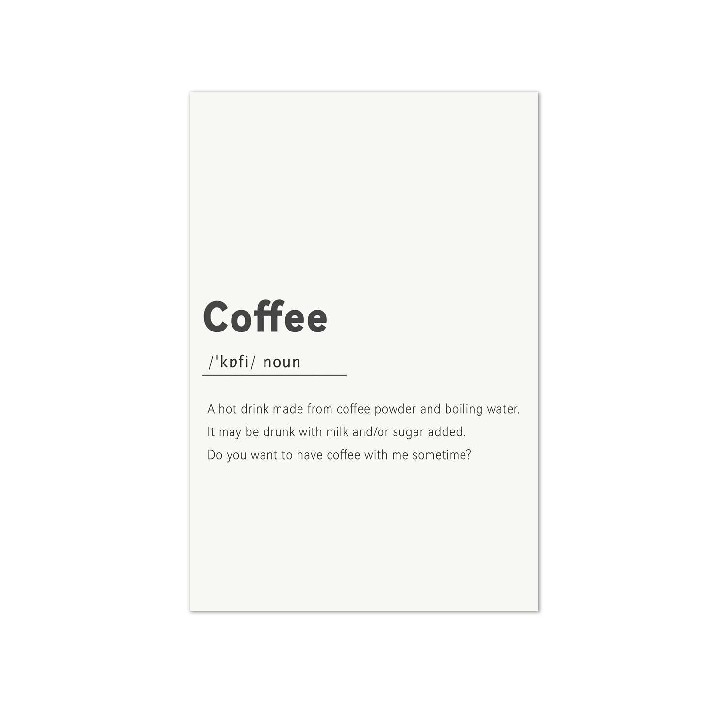 Digital Coffee Definition Print Poster - 8x12 Inch Wooden Framed Wall Art - Perfect for Kitchen Decor, Coffee Shop Display & Home Office Inspiration