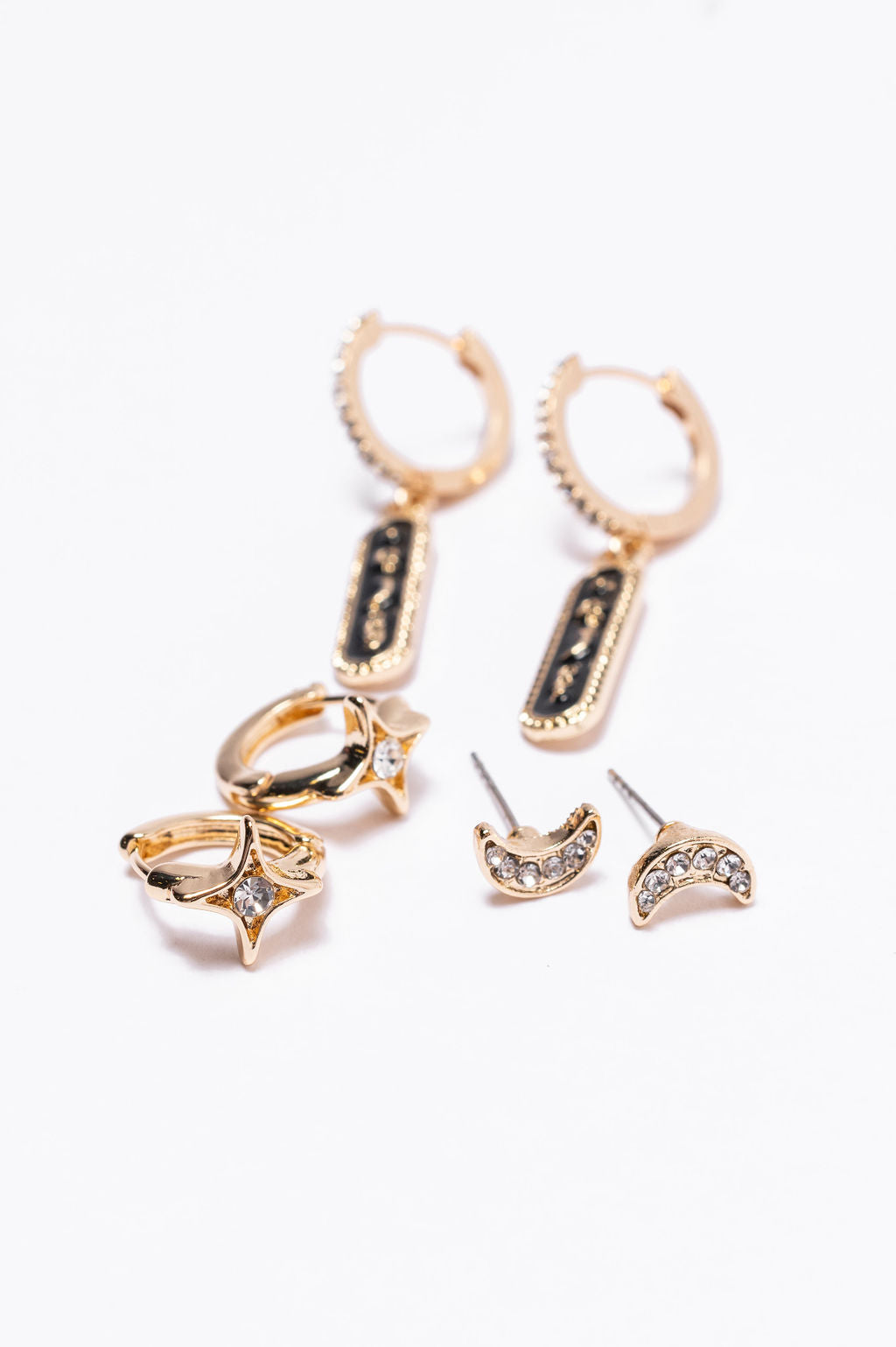 Celestial Gold Earring Set - 14K Gold Plated Hoop Earrings for Women, Elegant Dainty Jewelry Gift for Her - Perfect for Parties, Weddings & Everyday Wear