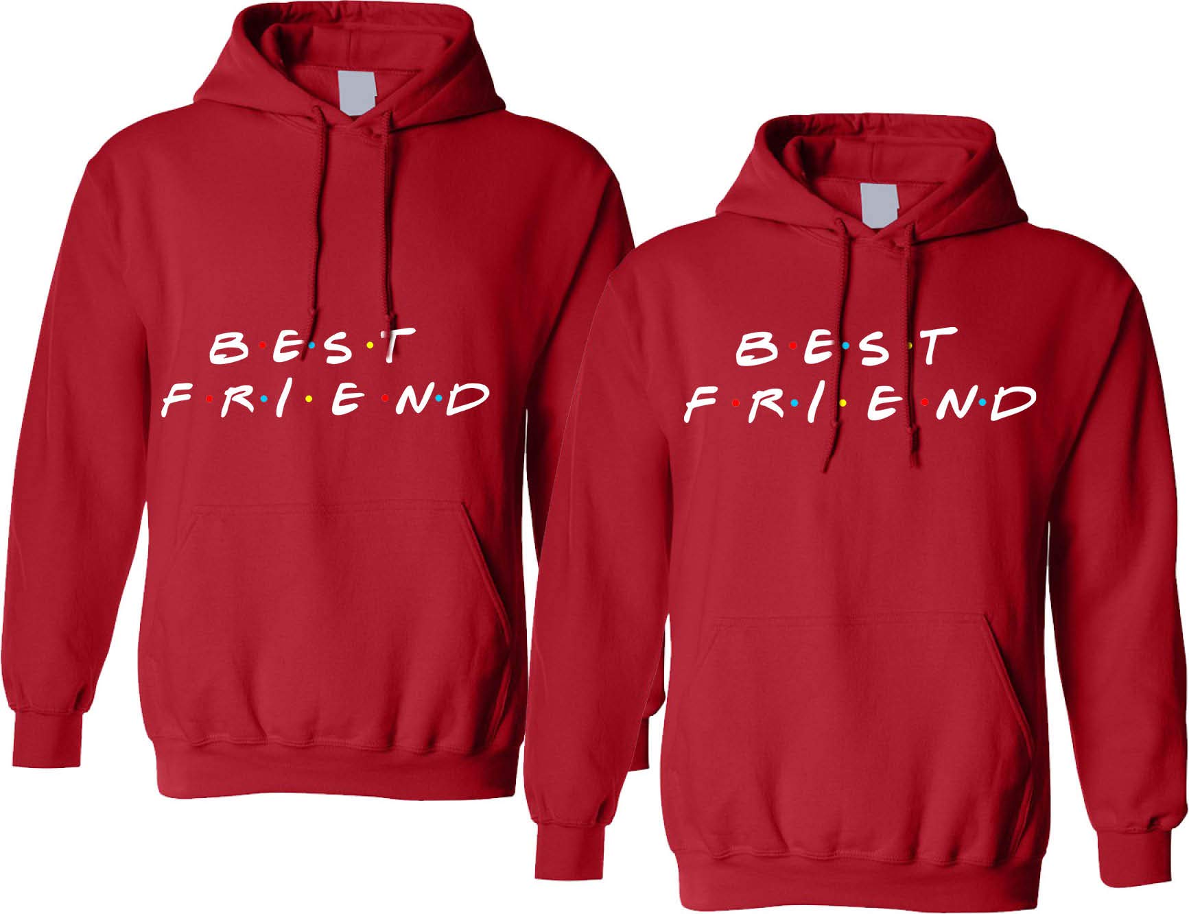 ALLNTRENDS Best Friend Matching Hoodies Set of 2 - Cute Love & Friendship Gift Ideas for Couples, BFFs, and Siblings - Perfect for Outfits, Photos, and Special Occasions