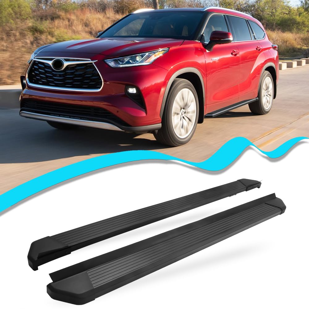 4.13'' Black Running Boards for Toyota Highlander 2020-2025 - No Drill Side Steps - Easy Installation for Off-Road & Daily Driving
