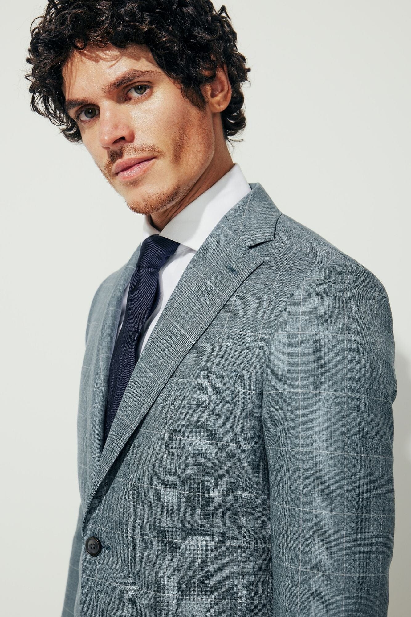 Stylish Greyson Suit in Blue Green Check Pattern - Perfect for Business Meetings, Weddings & Formal Events