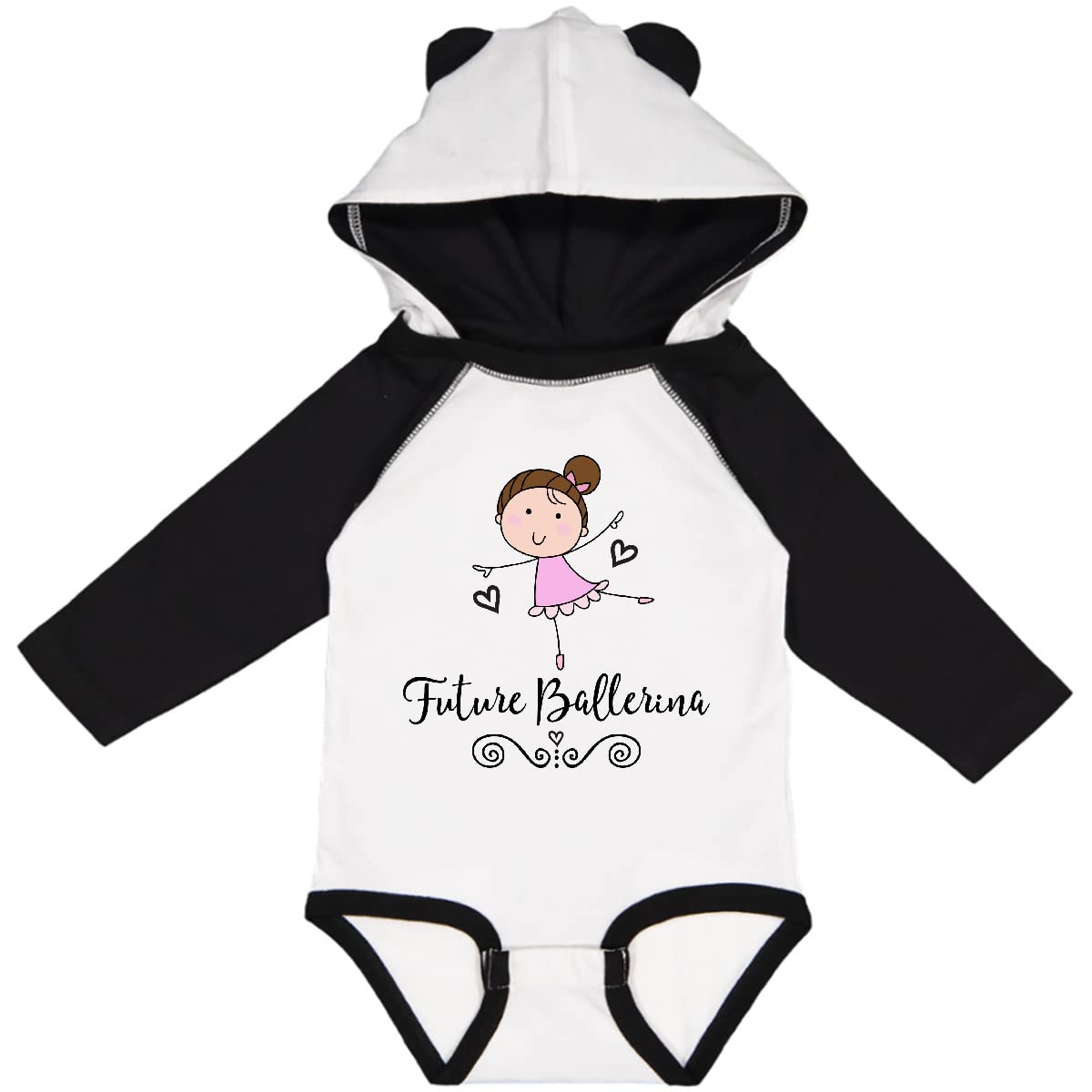 Inktastic Future Ballerina Girls Dance Long Sleeve Creeper - Cute Ballet-Themed Outfit for Toddlers & Kids - Perfect for Dance Classes, Recitals & Playtime