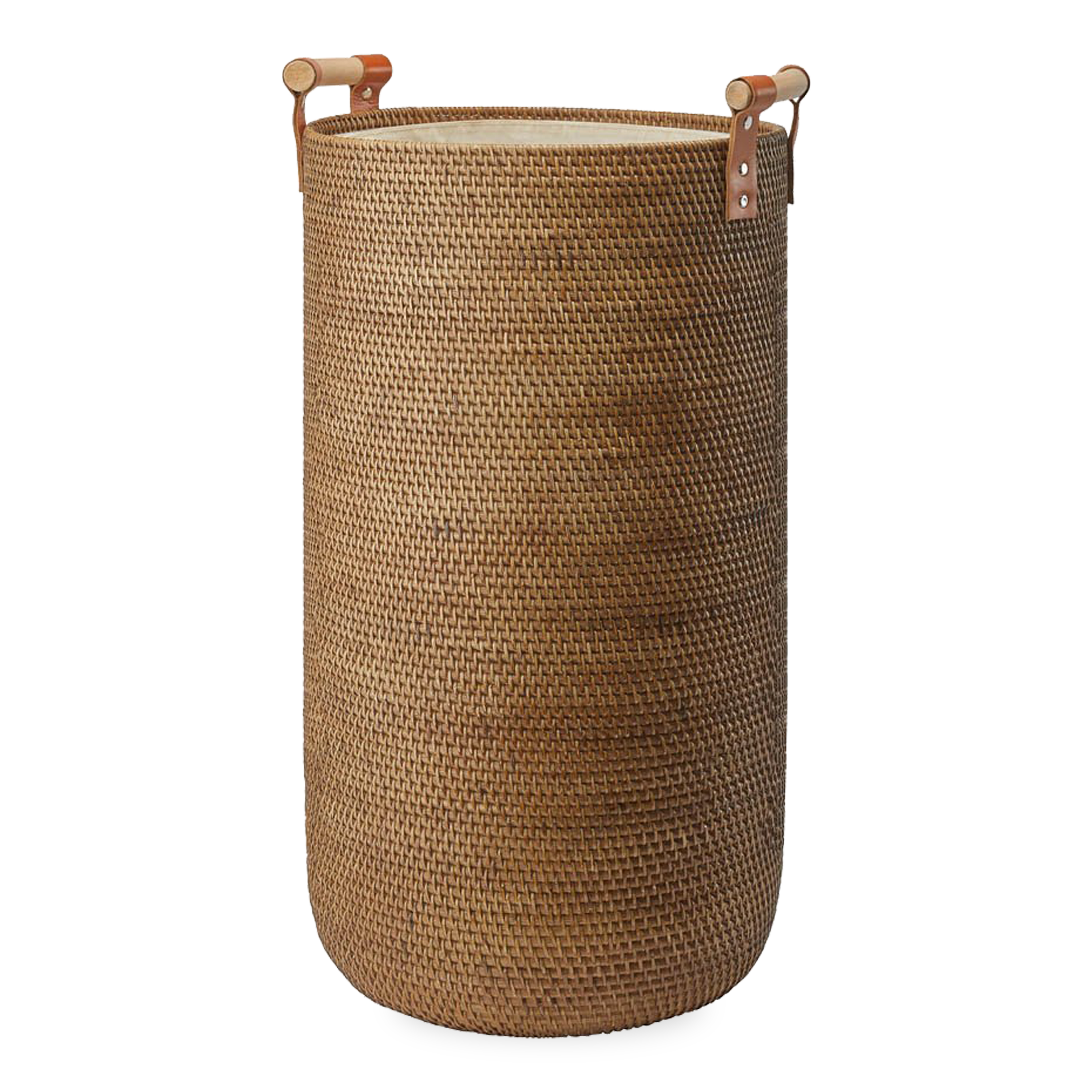Natural Rattan Laundry Basket with Handles - Foldable Storage Hamper for Clothes, Towels & Toys - Perfect for Bedroom, Bathroom & Nursery Organization