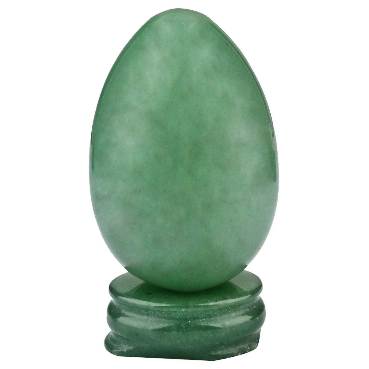 TUMBEELLUWA Carved Egg Healing Crystal Quartz with Stone Stand - Green Aventurine Reiki Figurine for Home & Office Decor, Meditation & Energy Healing