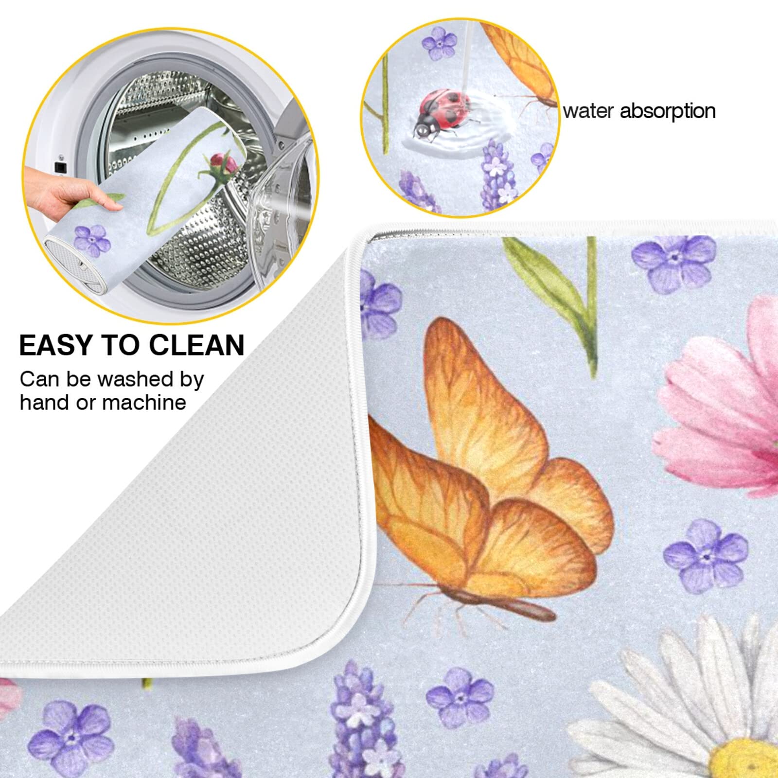 Large Microfiber Dish Drying Mat 24x18