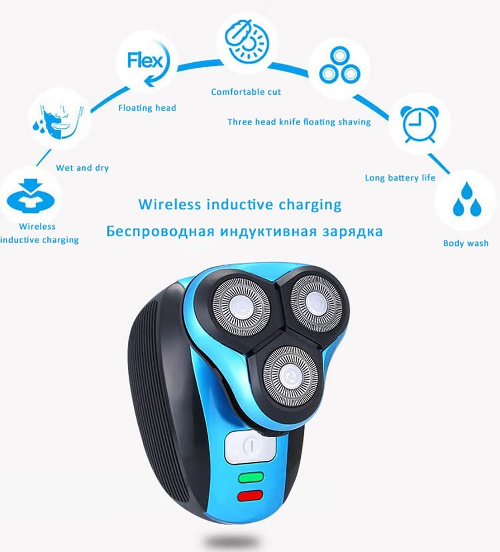 5D Electric Razor for Men - Floating Triple Blade Cordless Shaver with USB Charging | Waterproof Body Washable Beard Trimmer for Face, Head & Body Grooming | Perfect for Travel, Gym & Daily Shaving Routine