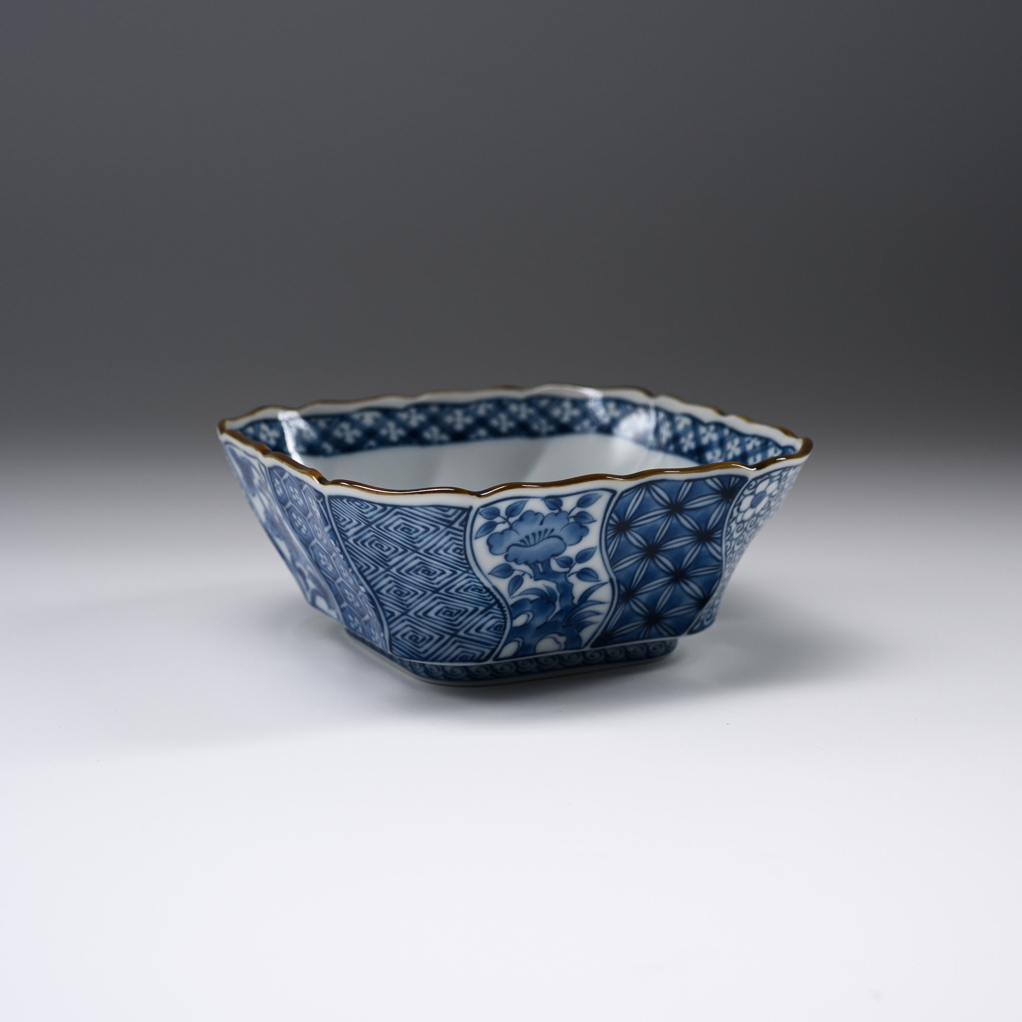 Japanese Mino Ware Sometsuke Square Side Dish Bowl - Handcrafted Blue & White Ceramic Small Bowl for Sushi, Soy Sauce, and Condiments | Perfect for Japanese Dining, Tea Ceremonies, and Home Decor