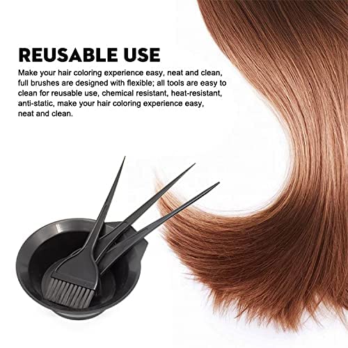 Professional Hair Dye Brush & Mixing Bowl Set - 1 Bowl, 3 Brushes, 2 Combs - Salon-Grade Coloring Kit for Men & Women - Perfect for At-Home Hair Coloring & Salon Styling
