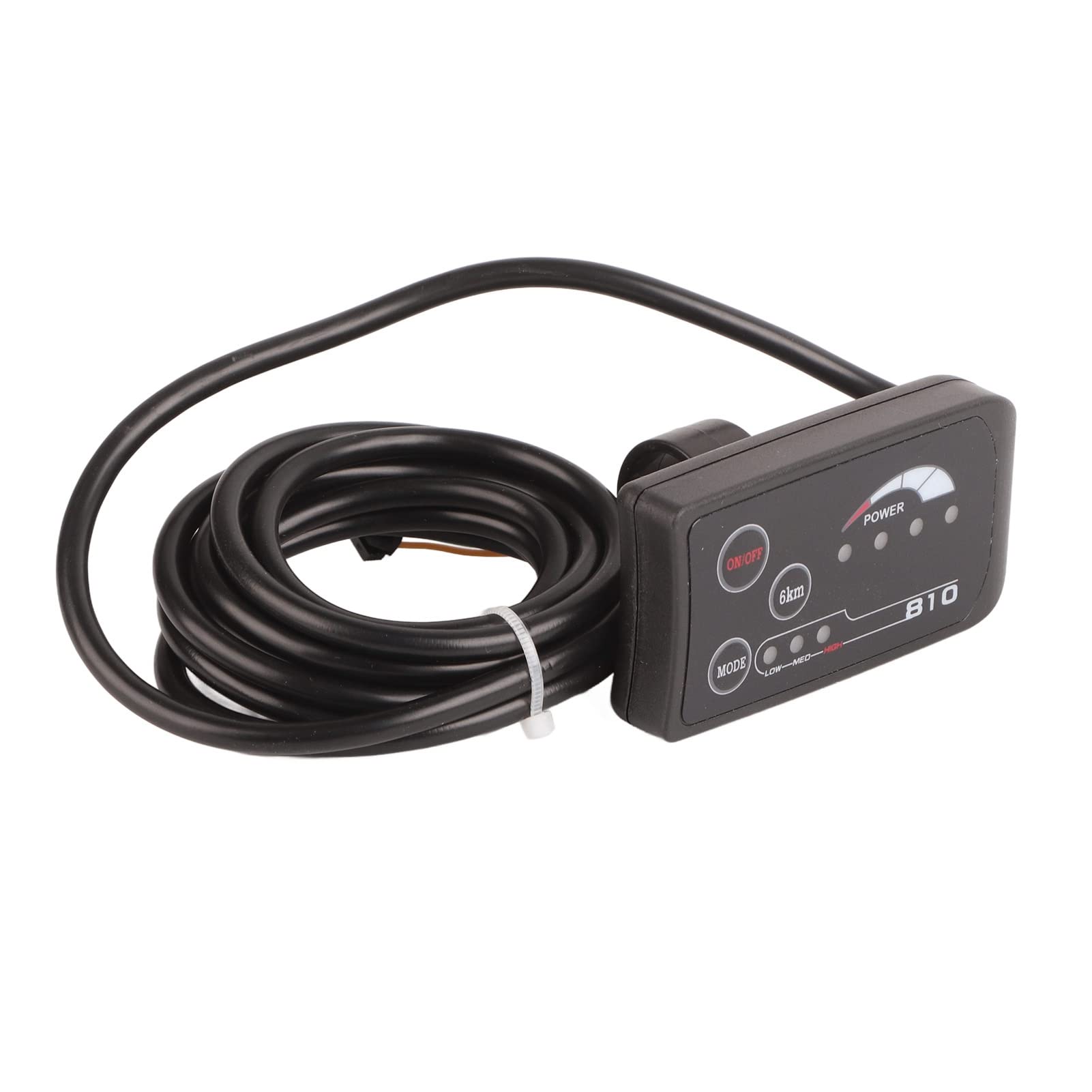 POCREATION 810 LED Display for Electric Bike & Scooter - 5 Wire Cable Control Panel with Speedometer & Motor Control - Perfect for Commuting & Outdoor Adventures