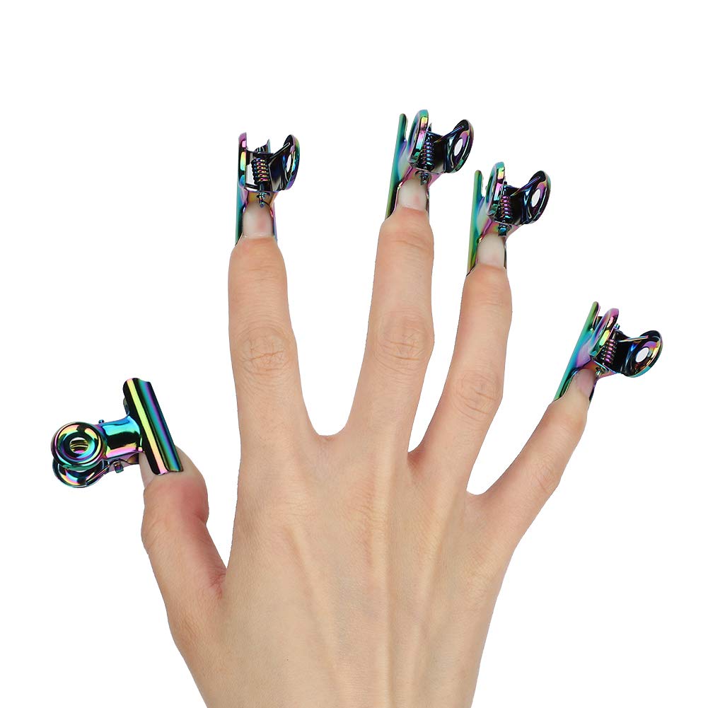 5Pcs Nail Tips Clips for Gel Nails Extension - Multi-Functional Nail Clamps for Quick Building & Fake Nail Application - Professional Manicure Tools for Salon & Home Use