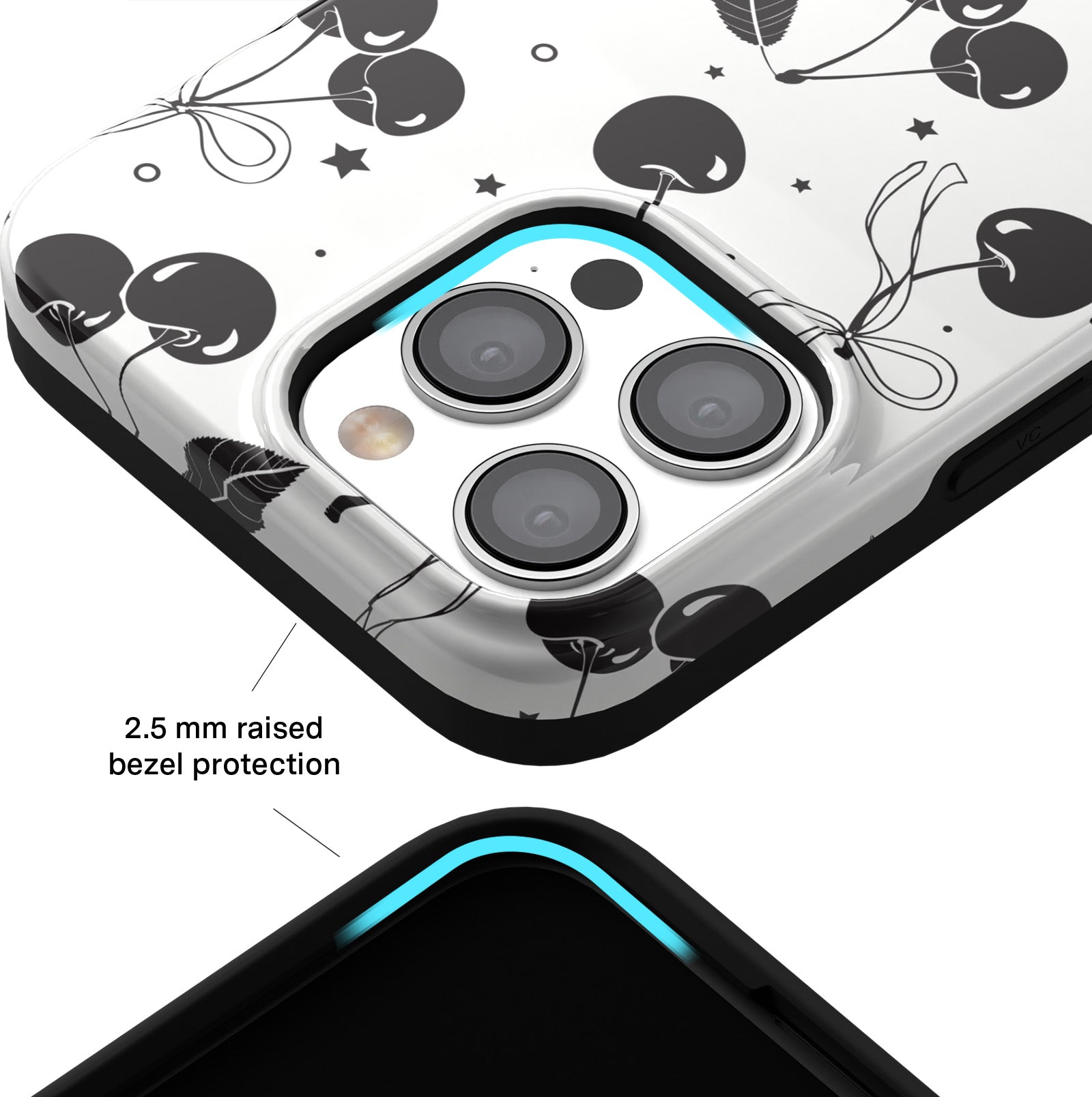 Cherry Noir iPhone Case - Stylish & Protective Phone Cover for iPhone Models - Perfect for Everyday Use, Travel, and Gifting