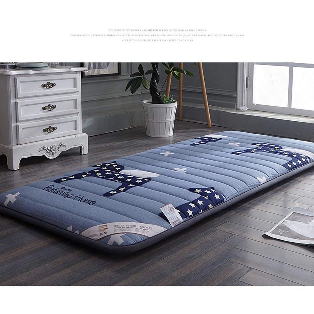 WJXBoos Extra Thick Cotton Tatami Mattress - Breathable, Soft, Non-Slip Mattress Topper for All Seasons | Portable Floor Futon Mat for Sleeping, Lounging & Guest Bedding - Queen Size