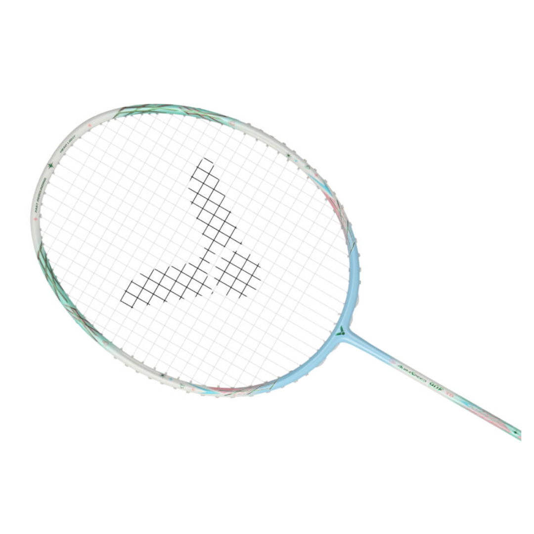 Victor Auraspeed 90F TD Unstrung Badminton Racket - Light Blue | Professional Carbon Fiber Badminton Racket for Speed & Control | Perfect for Singles & Doubles Play, Training & Tournaments
