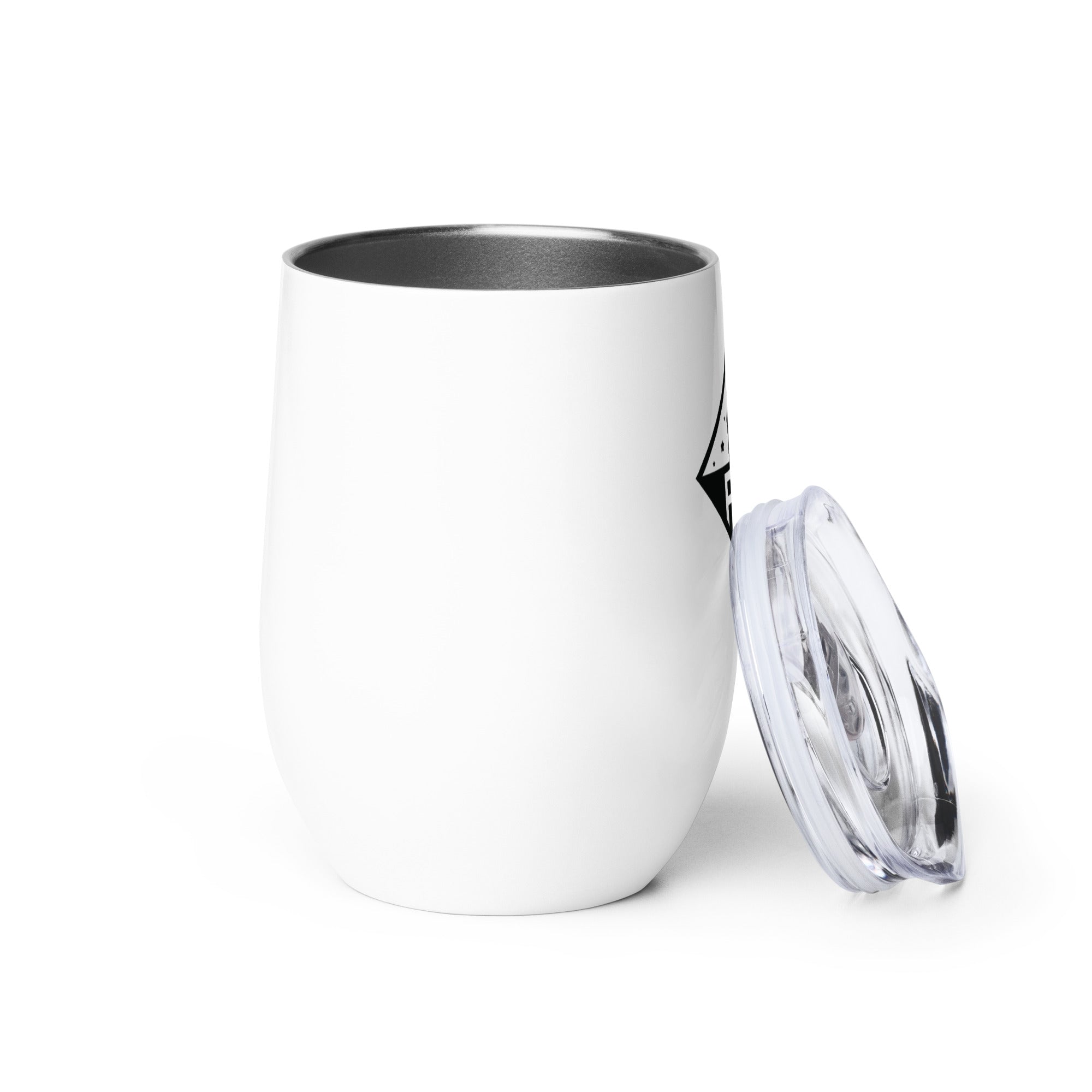 Insulated Wine Tumbler with Lid - 16oz Stainless Steel Moose Trekker Design for Outdoor Adventures, Camping & Picnics