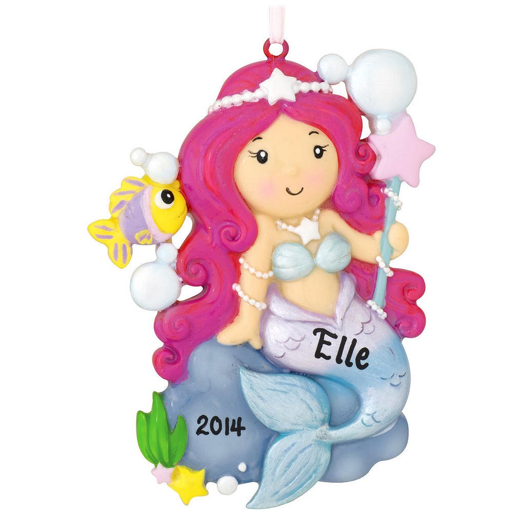 Personalized Polar X Mermaid Girl Christmas Tree Ornament - Custom Holiday Decoration for Kids Room, Gift for Mermaid Lovers, Perfect for Christmas Tree Decor & Home Party Decorations