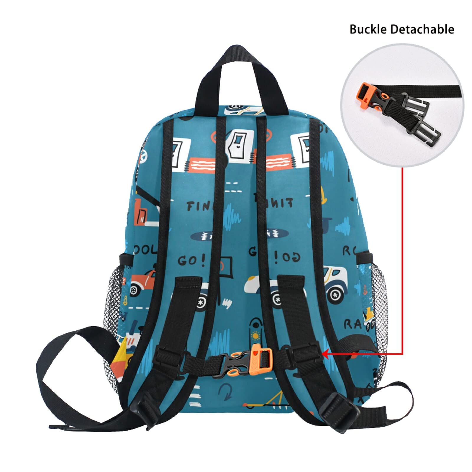 Personalized MCHIVER Custom Car Toddler Backpack - Cute Preschool Bookbag for Boys & Girls - Durable Kids School Backpack for Camping, Travel & Daily Use