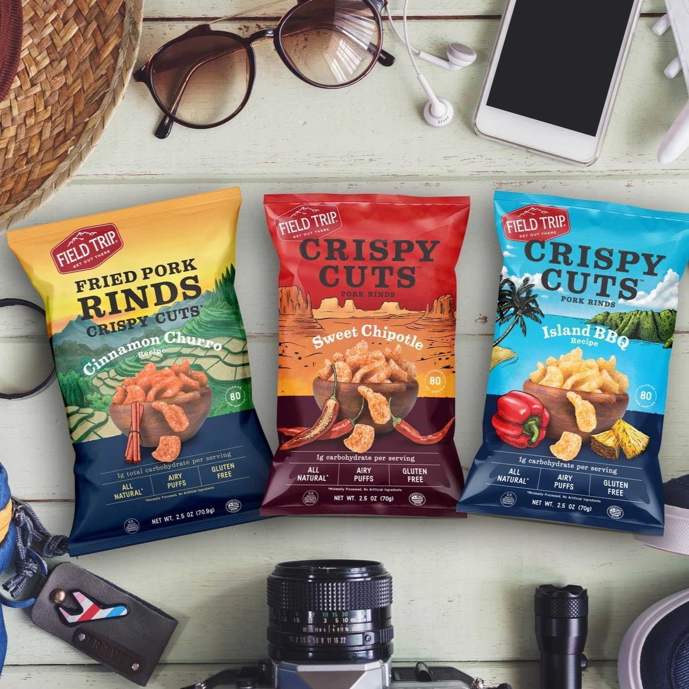**Field Trip Gluten Free Pork Rinds – Paleo & Keto Friendly Airy Puffs – Crunchy High Protein Low Carb Snacks – Made from Back Pork Skins – 2.5oz Bag (4 Variety Pack) – Perfect for On-the-Go, Office, or Movie Night Snacking**