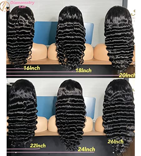 150% Density Glueless Lace Front Wig - Brazilian Human Hair Pre-Plucked 13x4 Transparent Lace Frontal Wig with Baby Hair & Bleached Knots - 28