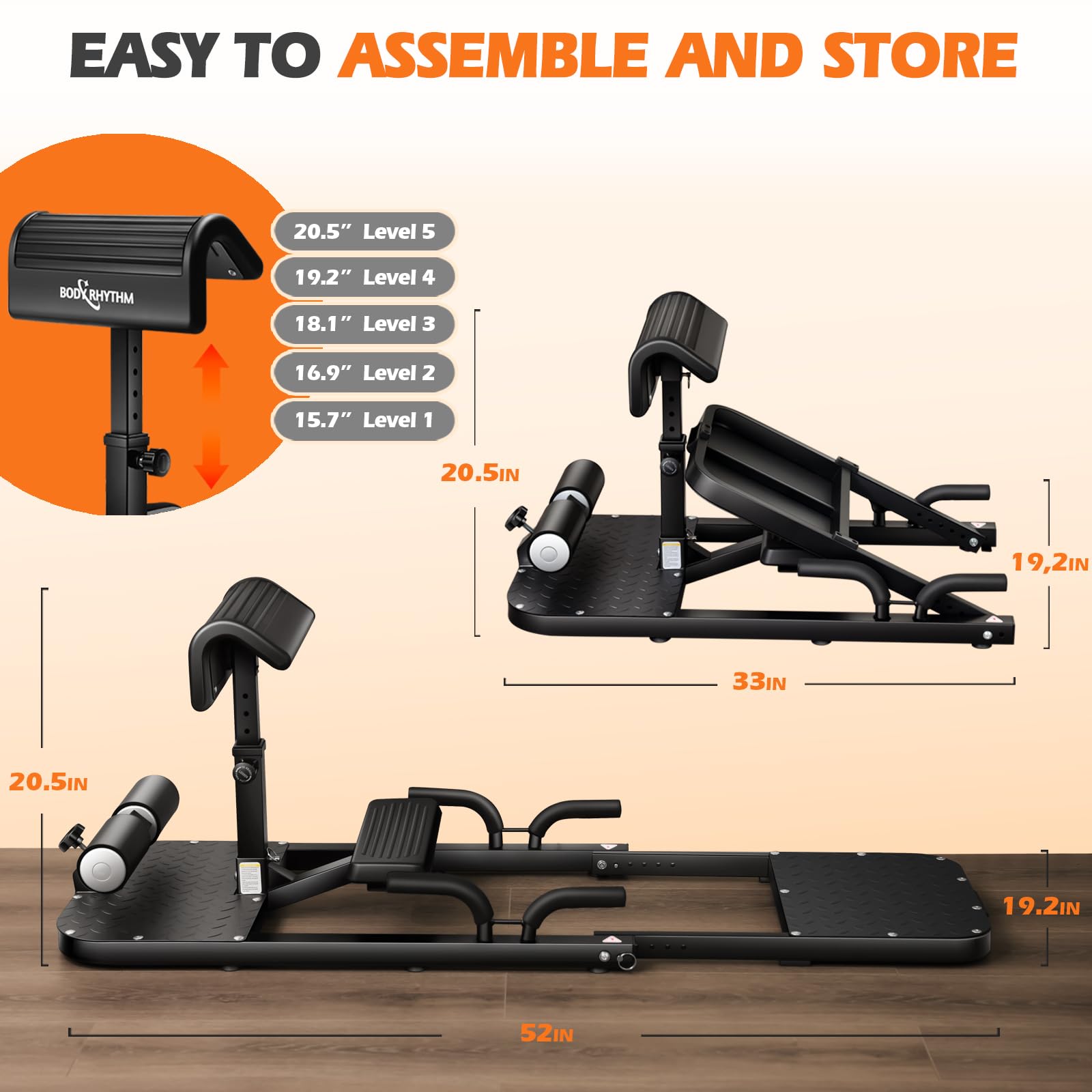 BODY RHYTHM Multifunctional Hip Thrust Machine - Sissy Squat & Glute Trainer for Home Gym, Bulgarian Split Squat Stand for Leg Workouts | Perfect for Strength Training, Booty Building & Lower Body Exercises