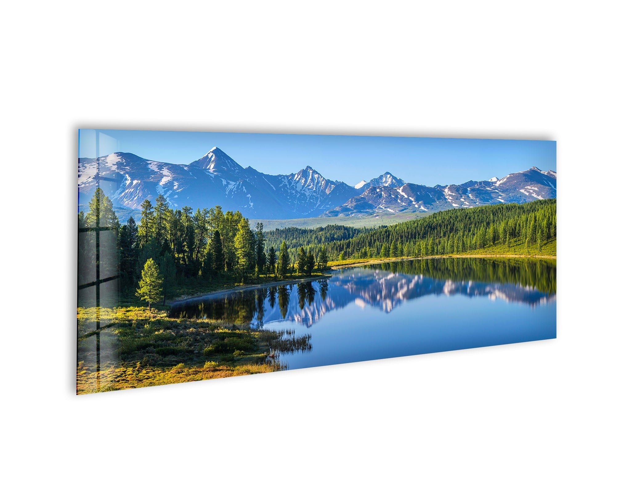 Stunning Altai Mountains Landscape Glass Wall Art - Handcrafted Home Decor for Living Room, Bedroom & Office - Perfect Gift for Nature Lovers