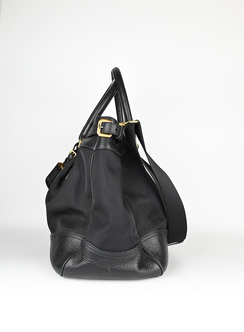 Prada Black Fabric Shopper Bag - Stylish & Spacious Tote for Women | Perfect for Work, Travel & Everyday Use