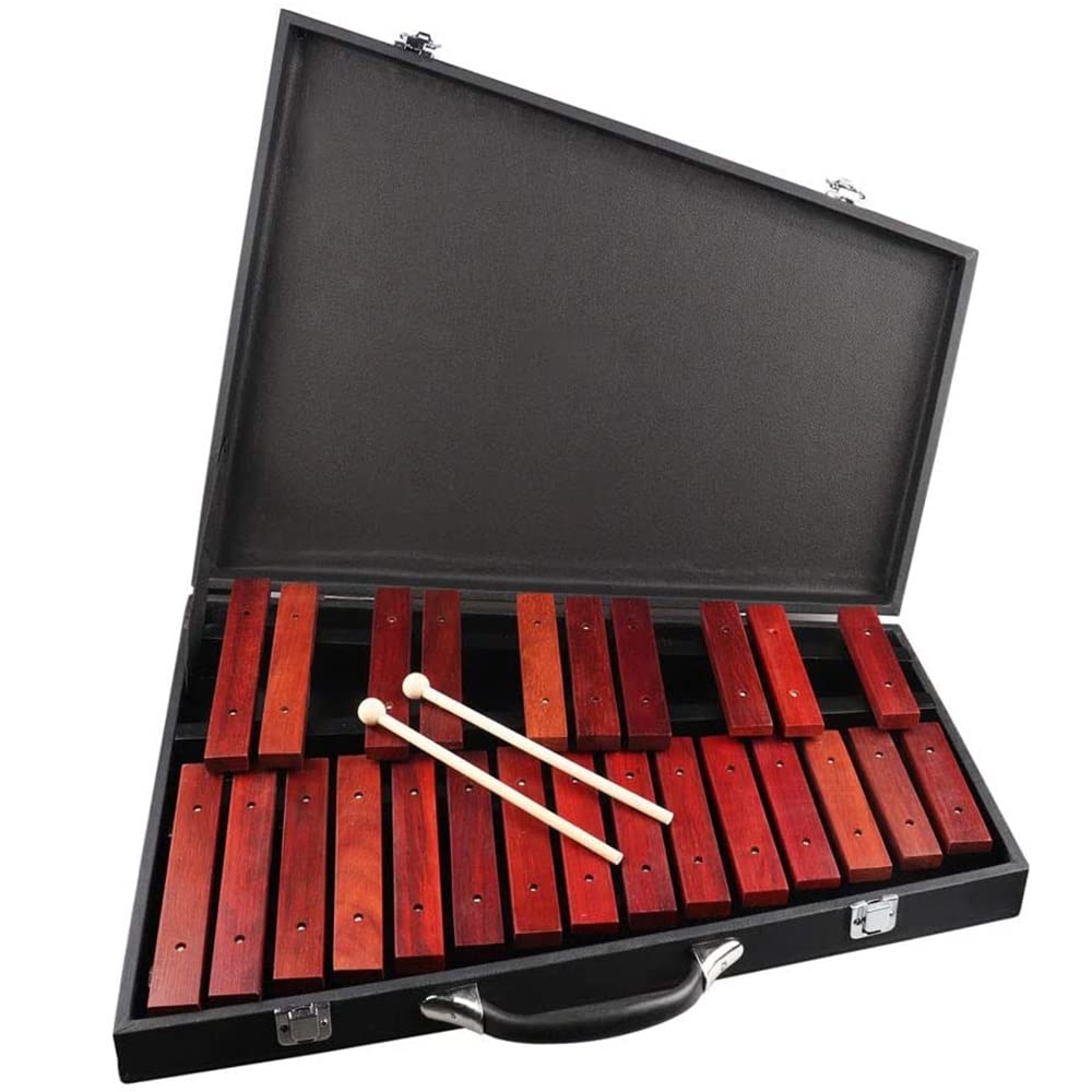 25-Key Wooden Xylophone with 2 Mallets & Carrying Case - Professional Percussion Instrument for Music Education, Kids & Adults - Perfect for Classroom, Home Practice & Musical Performances