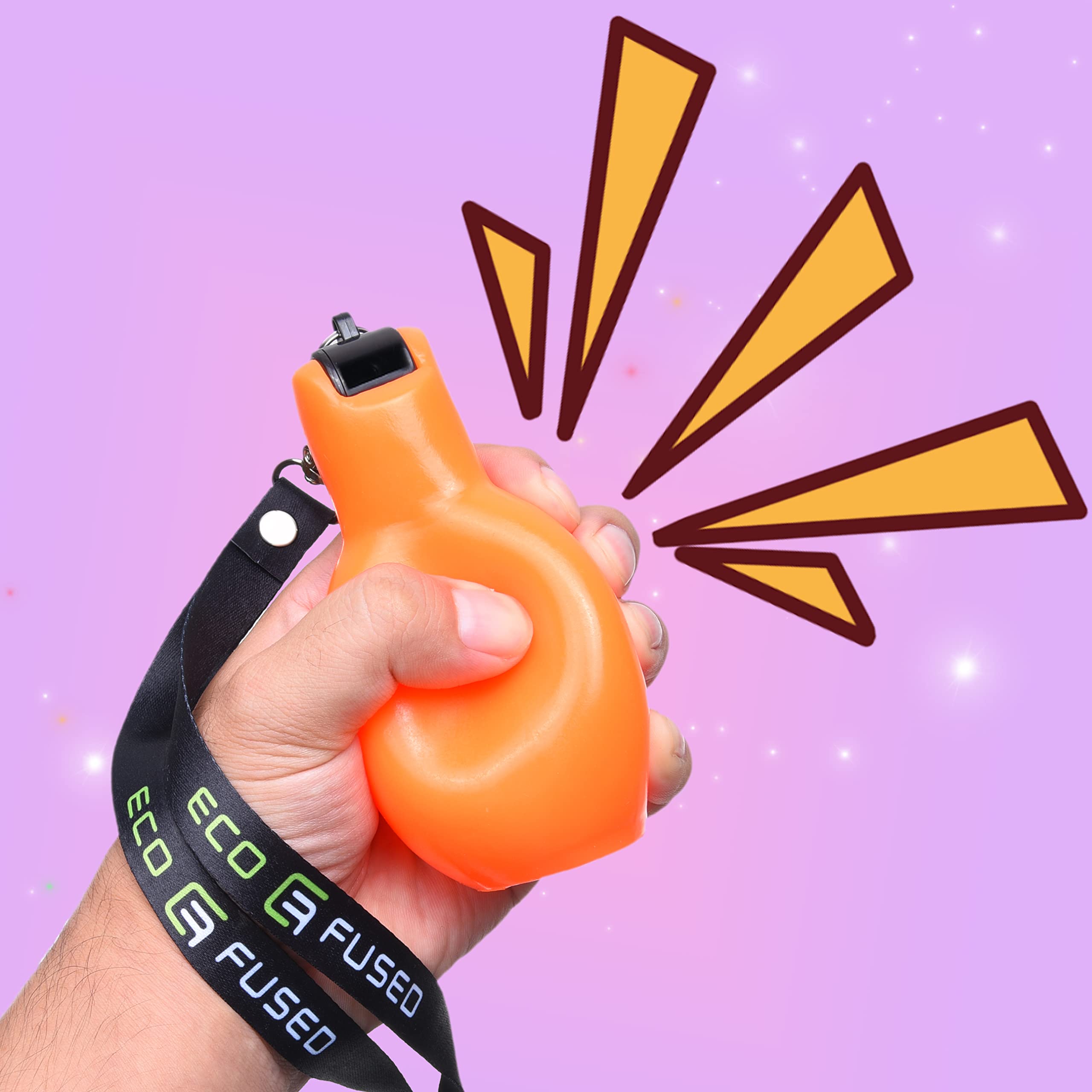 Eco-Fused 2X Hand Squeeze Whistles with Lanyards for Sports & Outdoor Activities