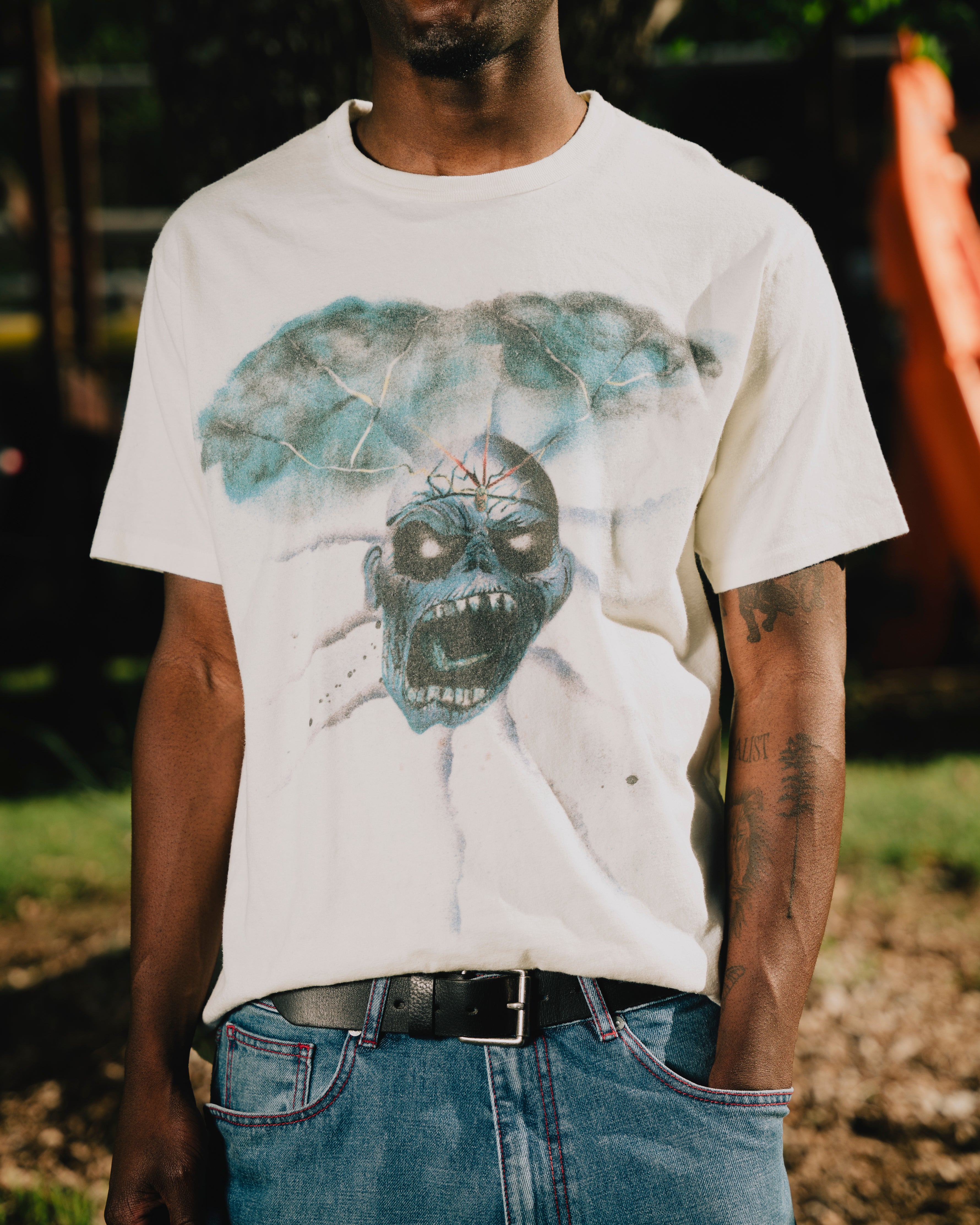 Erl Skull Graphic T-Shirt for Men & Women - Trendy Cotton Tee for Casual Wear, Street Style & Halloween Outfits